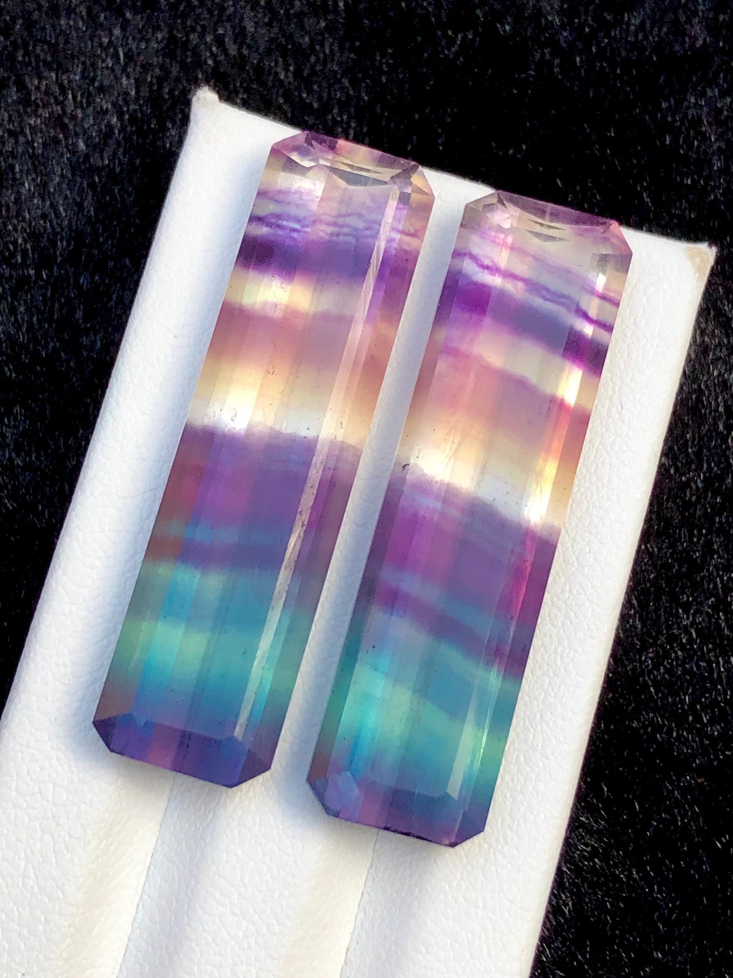 Fluorite Cabochon Pair 57.00 ct – Rainbow Healing Display Crystals