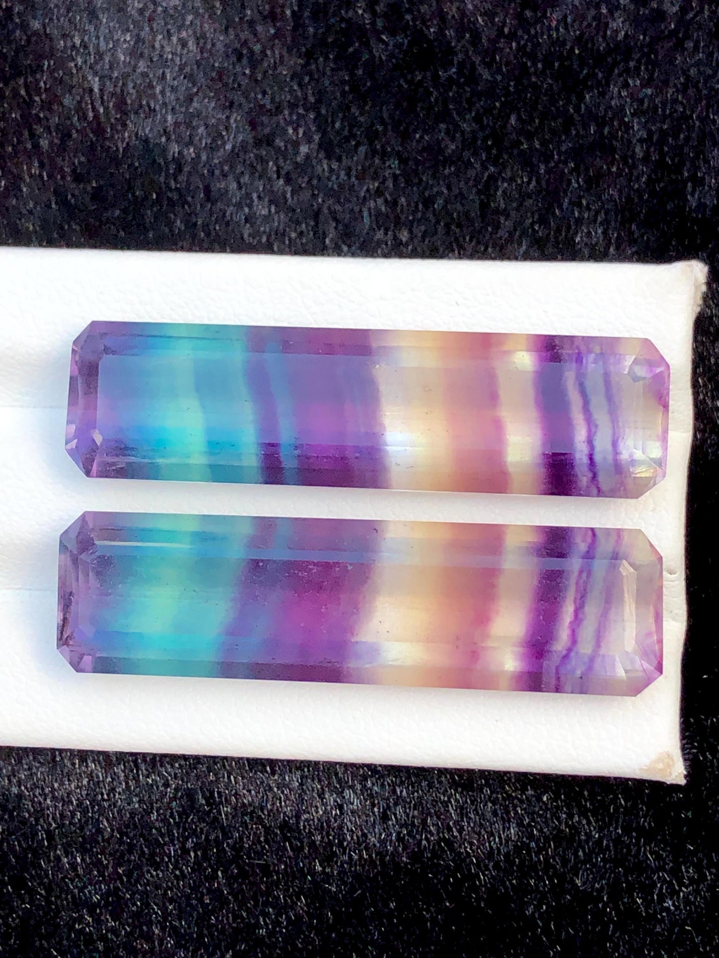 Fluorite Cabochon Pair 57.00 ct – Rainbow Healing Display Crystals
