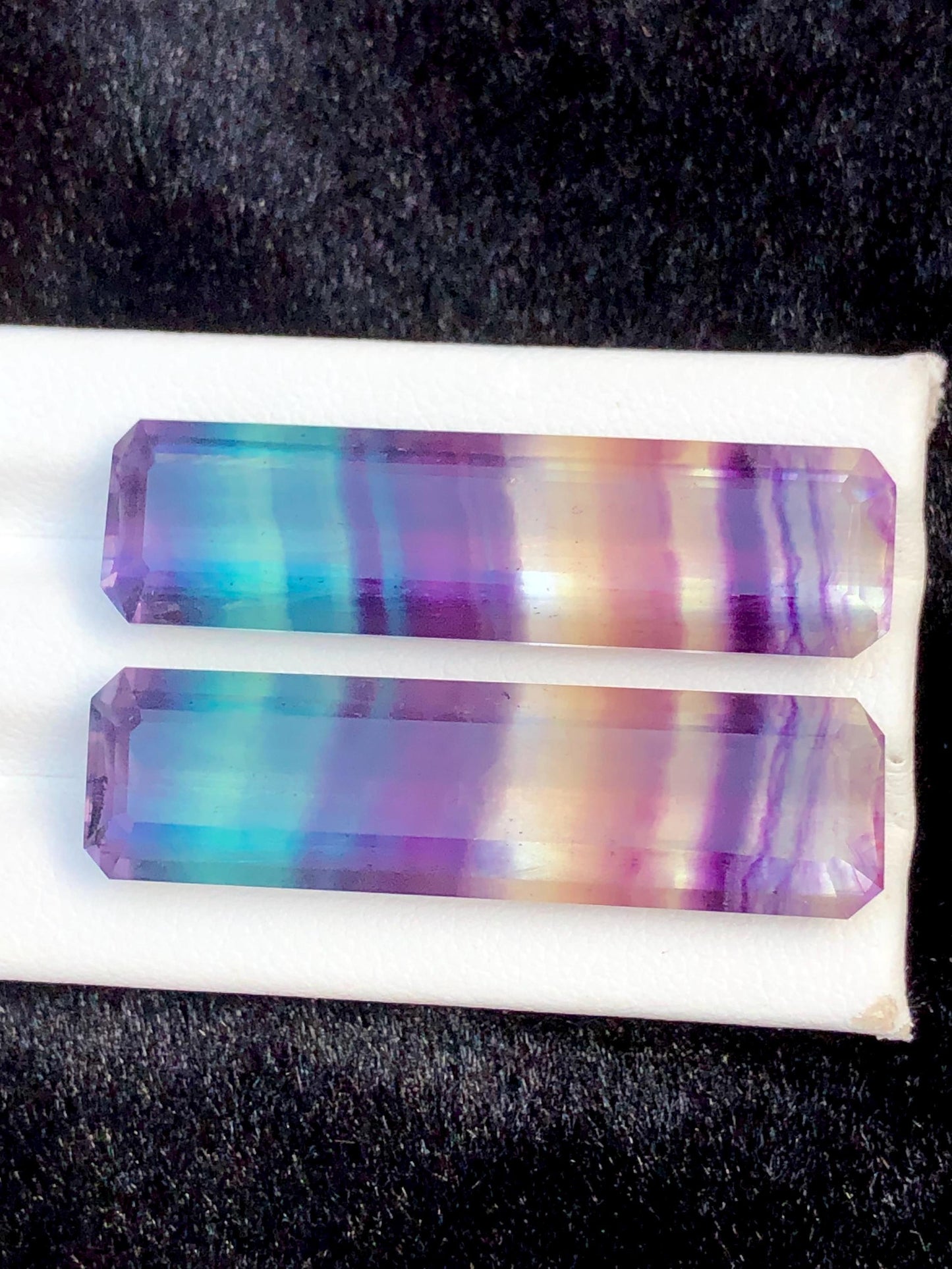 Fluorite Cabochon Pair 57.00 ct – Rainbow Healing Display Crystals