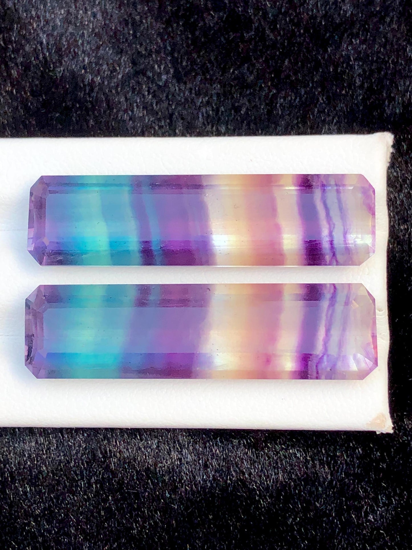 Fluorite Cabochon Pair 57.00 ct – Rainbow Healing Display Crystals
