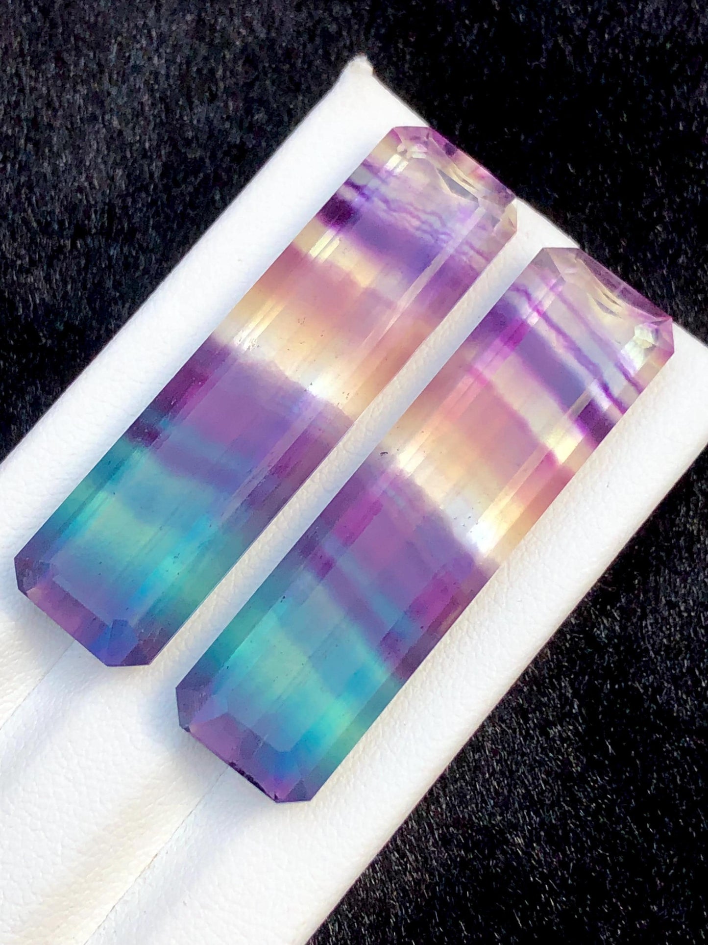 Fluorite Cabochon Pair 57.00 ct – Rainbow Healing Display Crystals