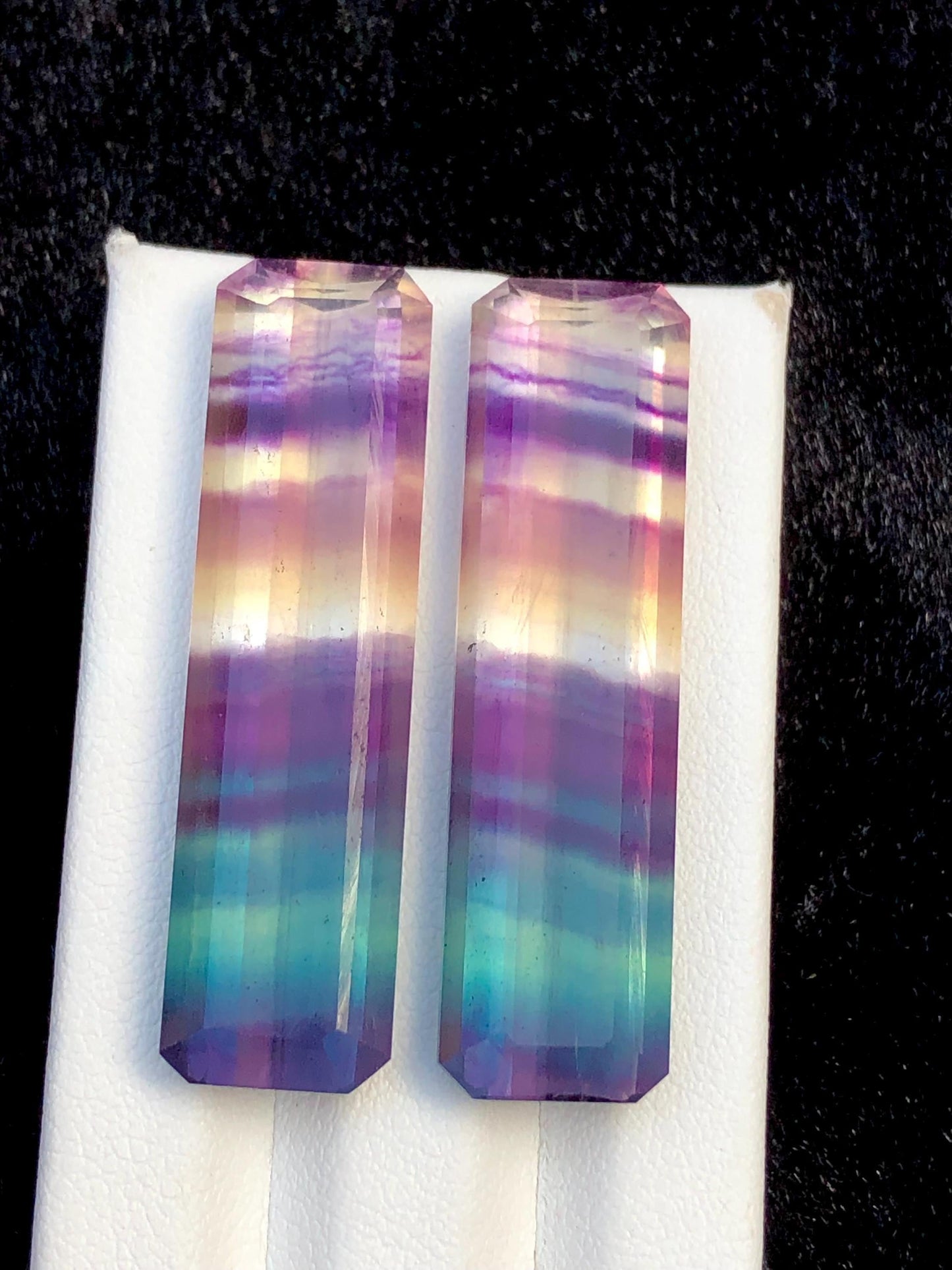 Fluorite Cabochon Pair 57.00 ct – Rainbow Healing Display Crystals