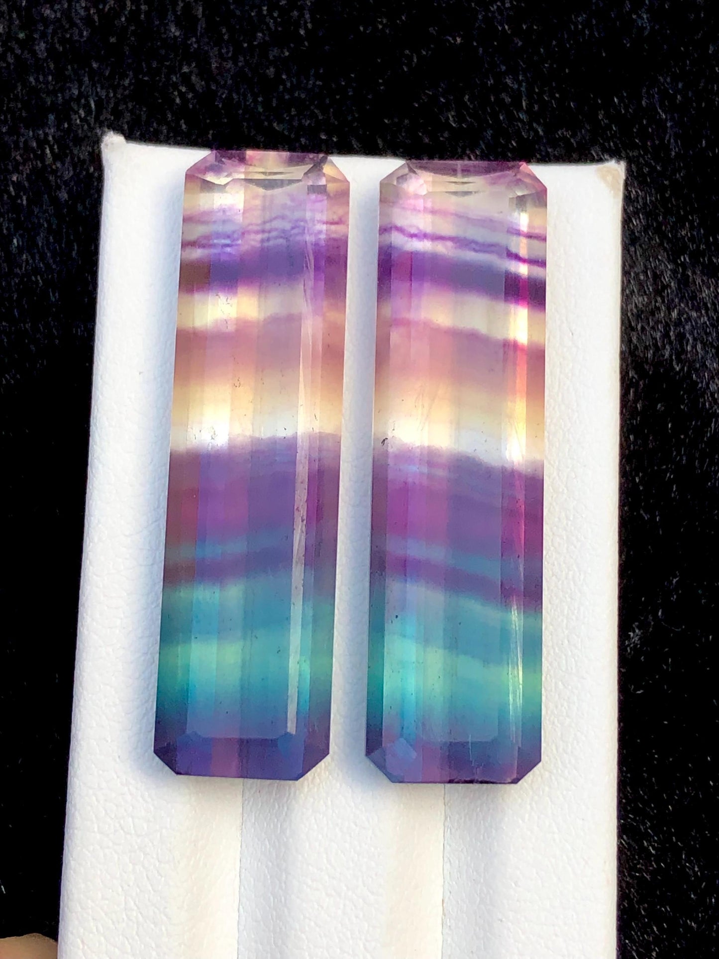 Fluorite Cabochon Pair 57.00 ct – Rainbow Healing Display Crystals