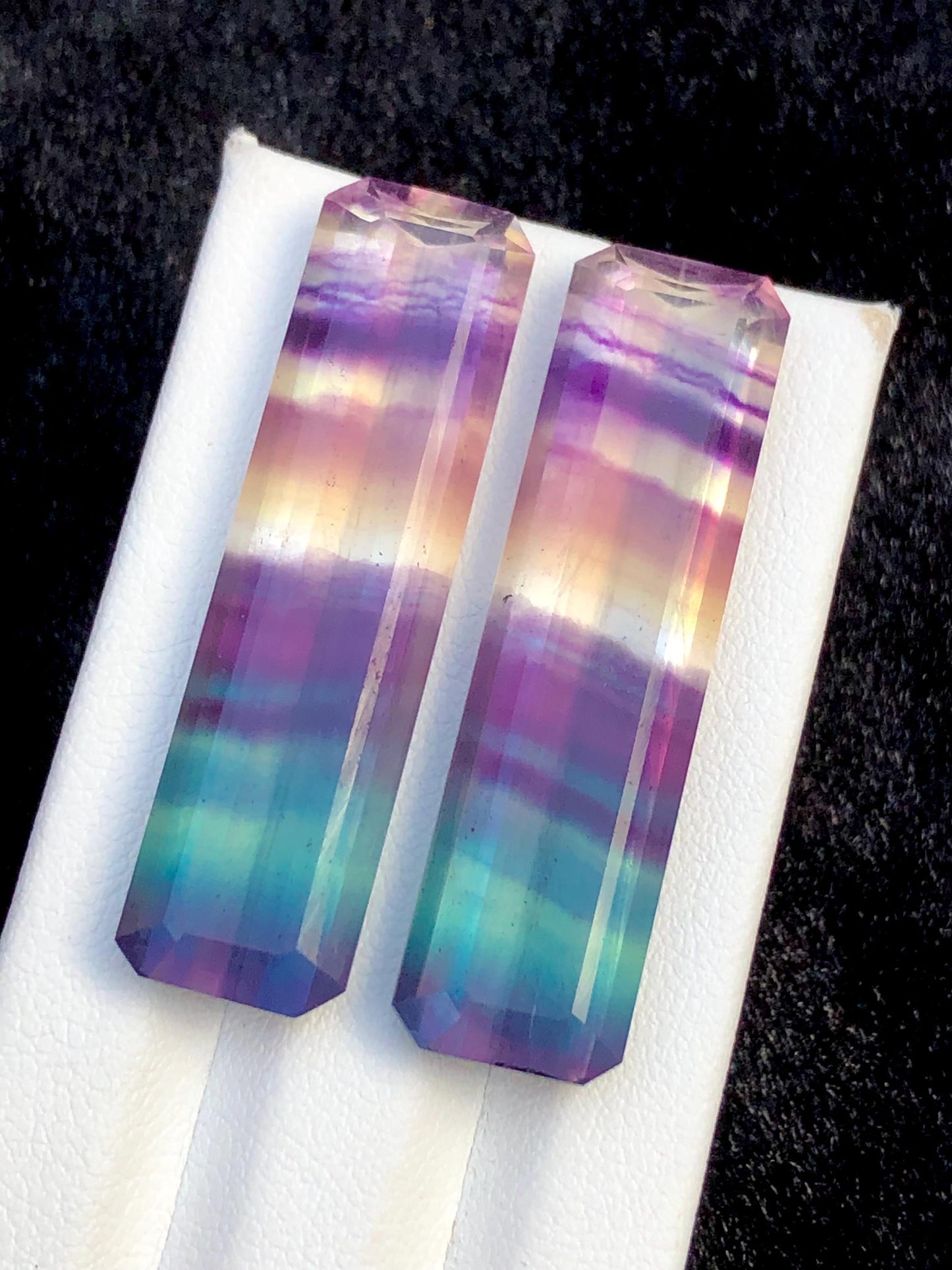 Fluorite Cabochon Pair 57.00 ct – Rainbow Healing Display Crystals