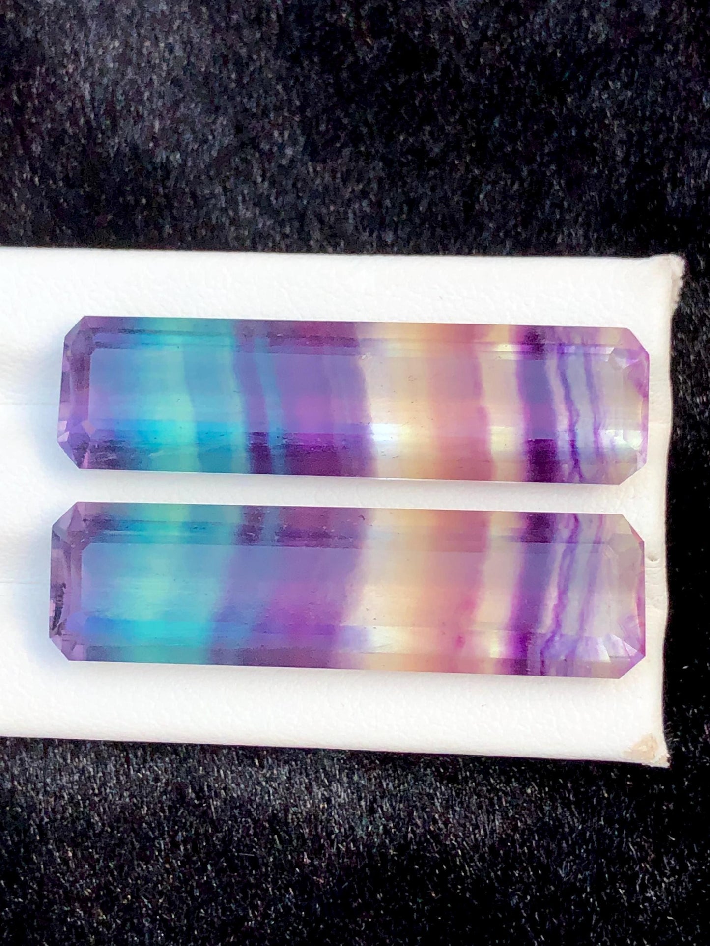 Fluorite Cabochon Pair 57.00 ct – Rainbow Healing Display Crystals