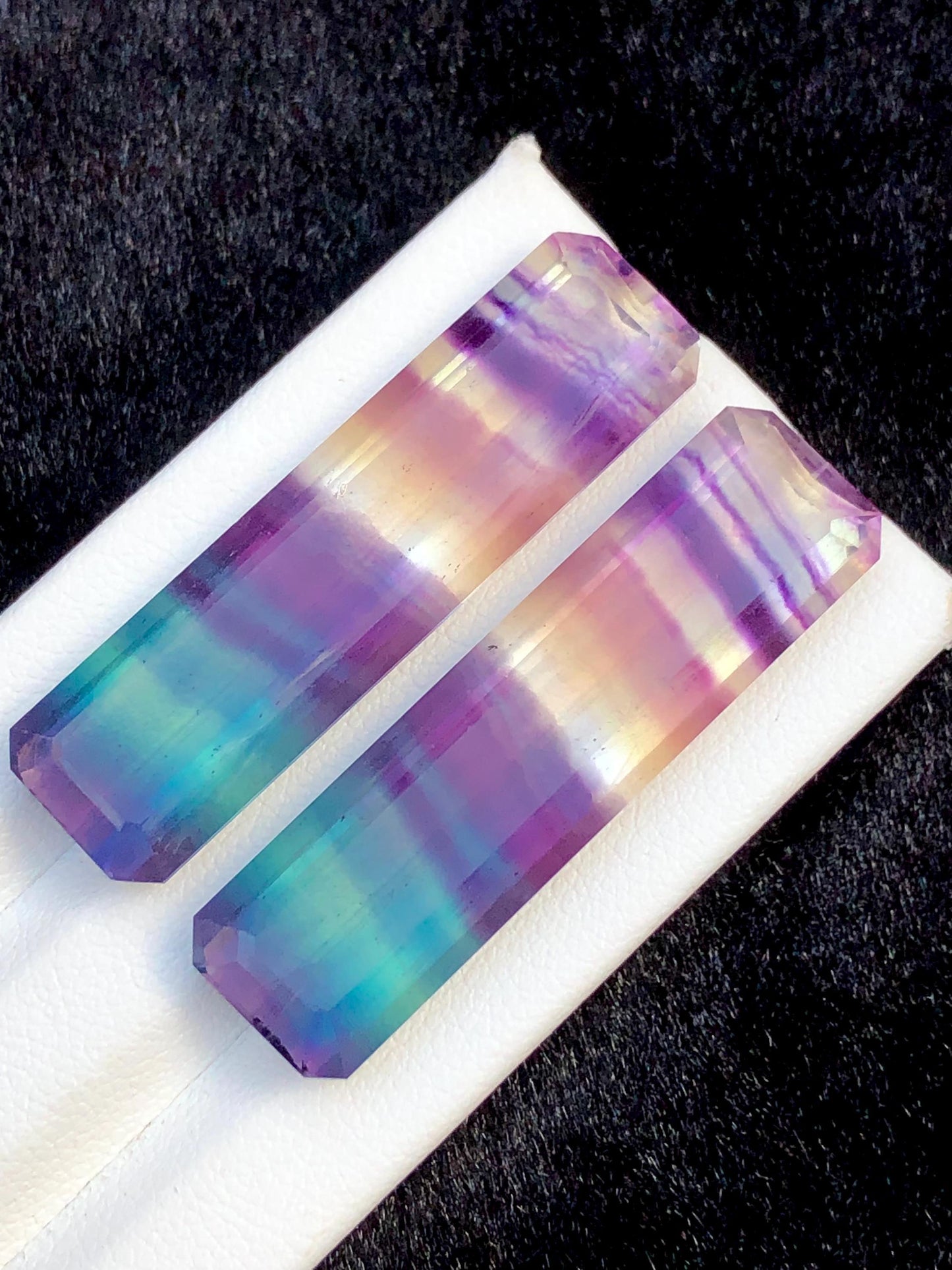 Fluorite Cabochon Pair 57.00 ct – Rainbow Healing Display Crystals
