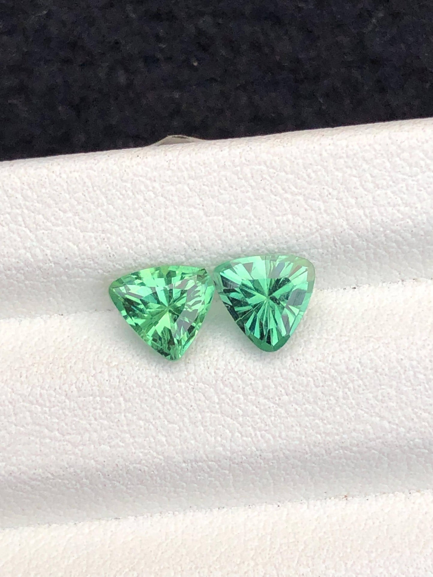 Green Tourmaline Faceted Pair 1.70 ct – Small Clean Faceted Gems