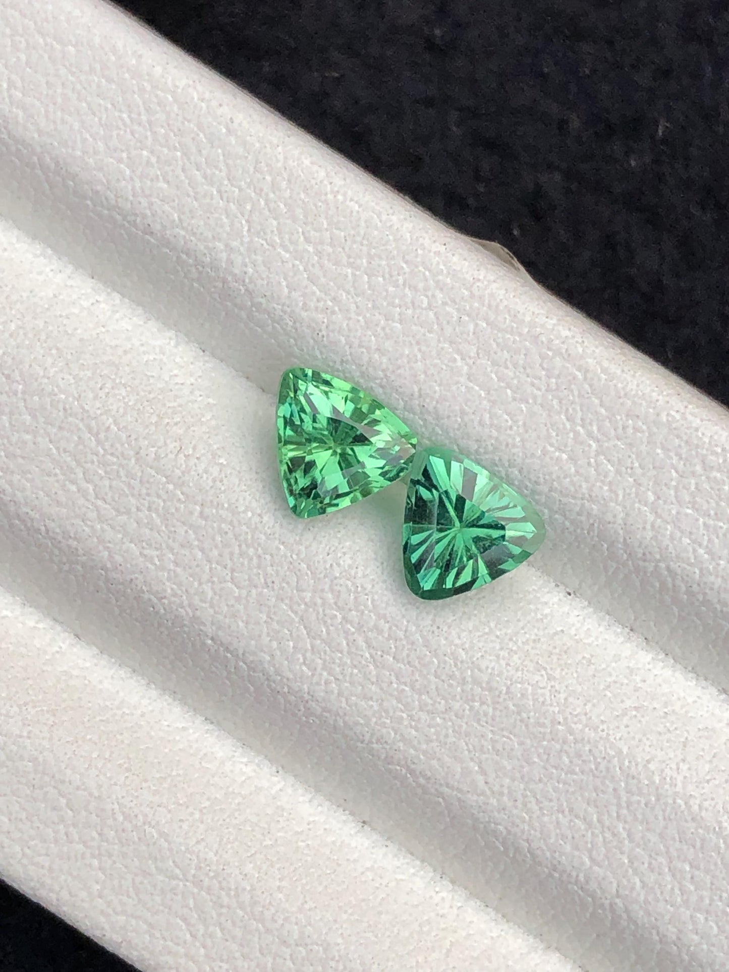 Green Tourmaline Faceted Pair 1.70 ct – Small Clean Faceted Gems