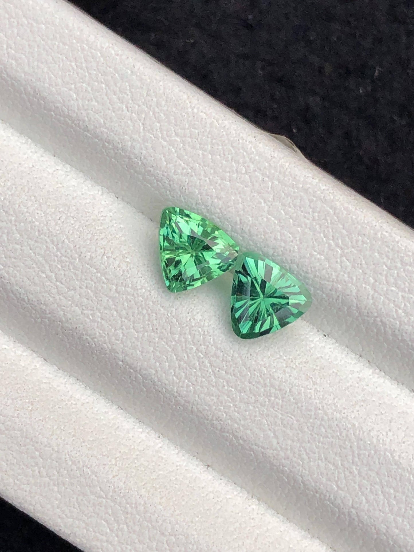 Green Tourmaline Faceted Pair 1.70 ct – Small Clean Faceted Gems