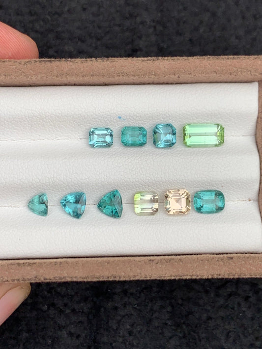 Blue Tourmaline Faceted Lot 6 ct - Loose Stones for Jewelry Design