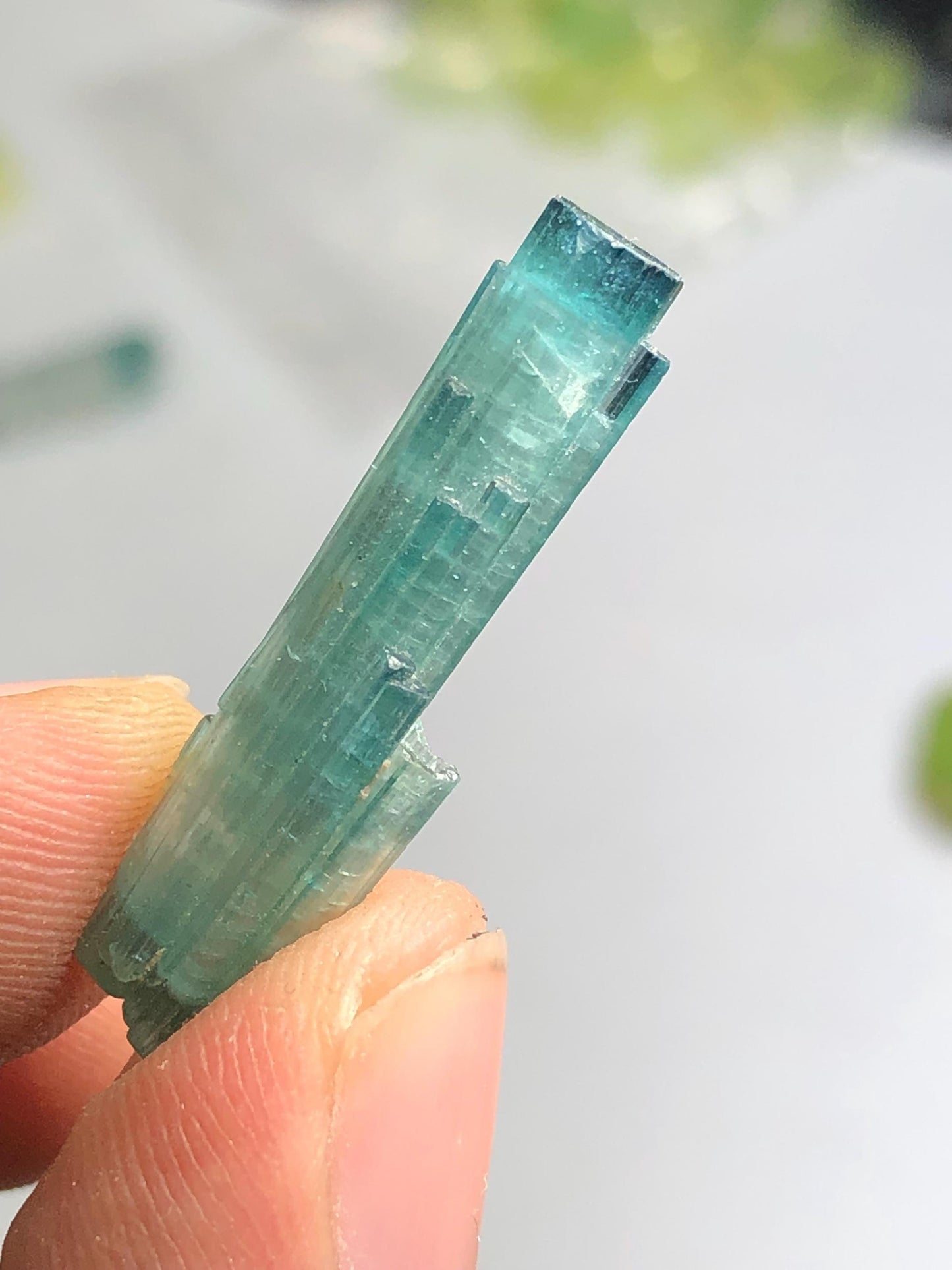 Blue Tourmaline Crystal 7.75 ct - Double Terminated Collector Specimen