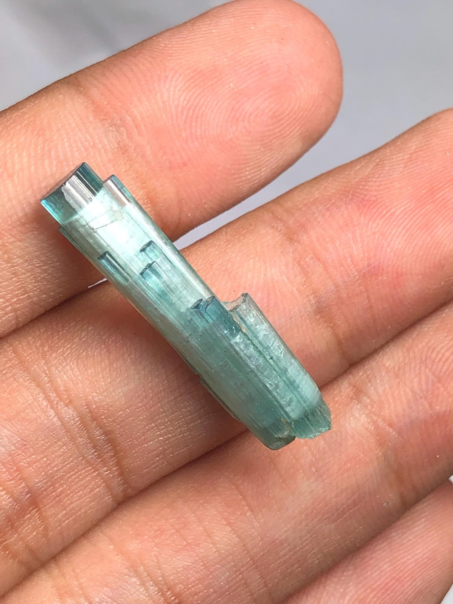 Blue Tourmaline Crystal 7.75 ct - Double Terminated Collector Specimen