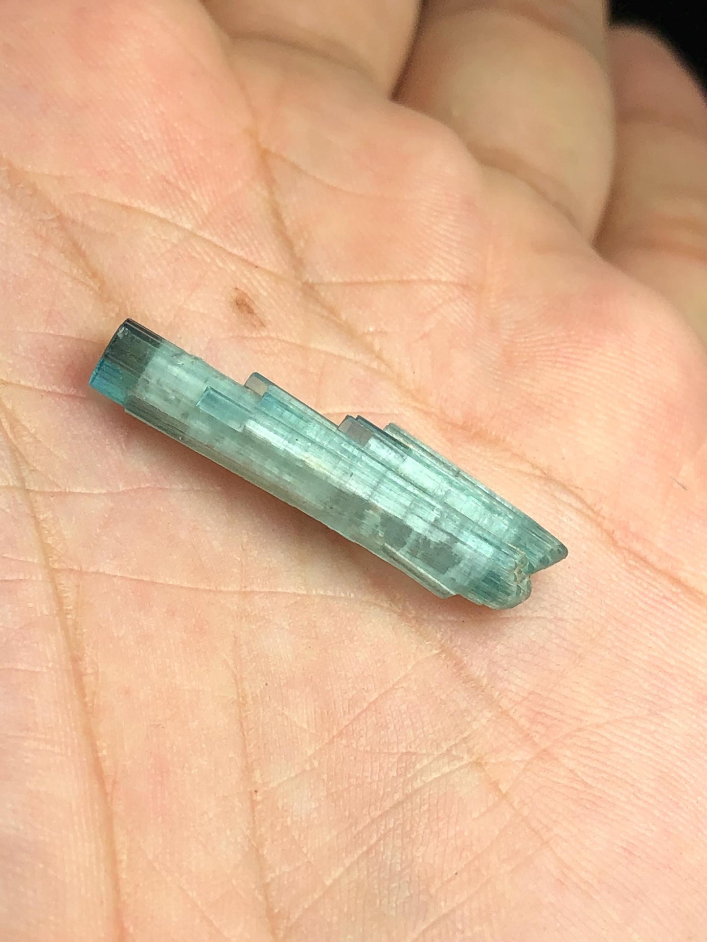 Blue Tourmaline Crystal 7.75 ct - Double Terminated Collector Specimen
