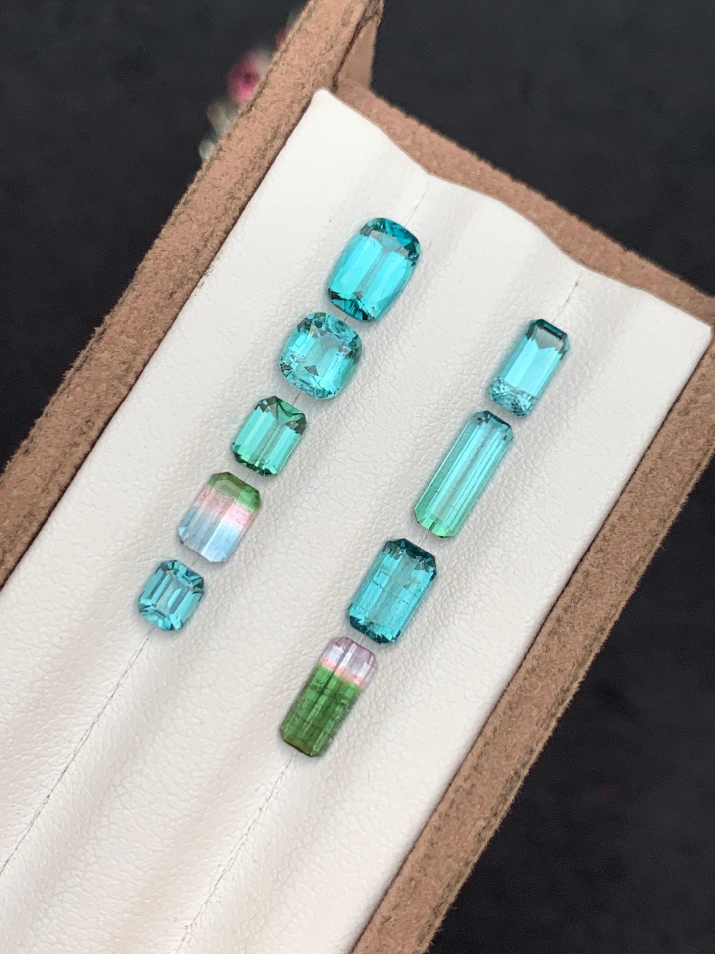 Neon Blue Tourmaline Faceted Lot 6.35 ct - Gem Parcel for Jewelry Making