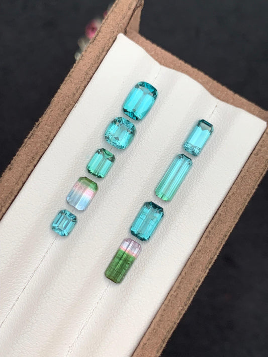 Neon Blue Tourmaline Faceted Lot 6.35 ct - Gem Parcel for Jewelry Making