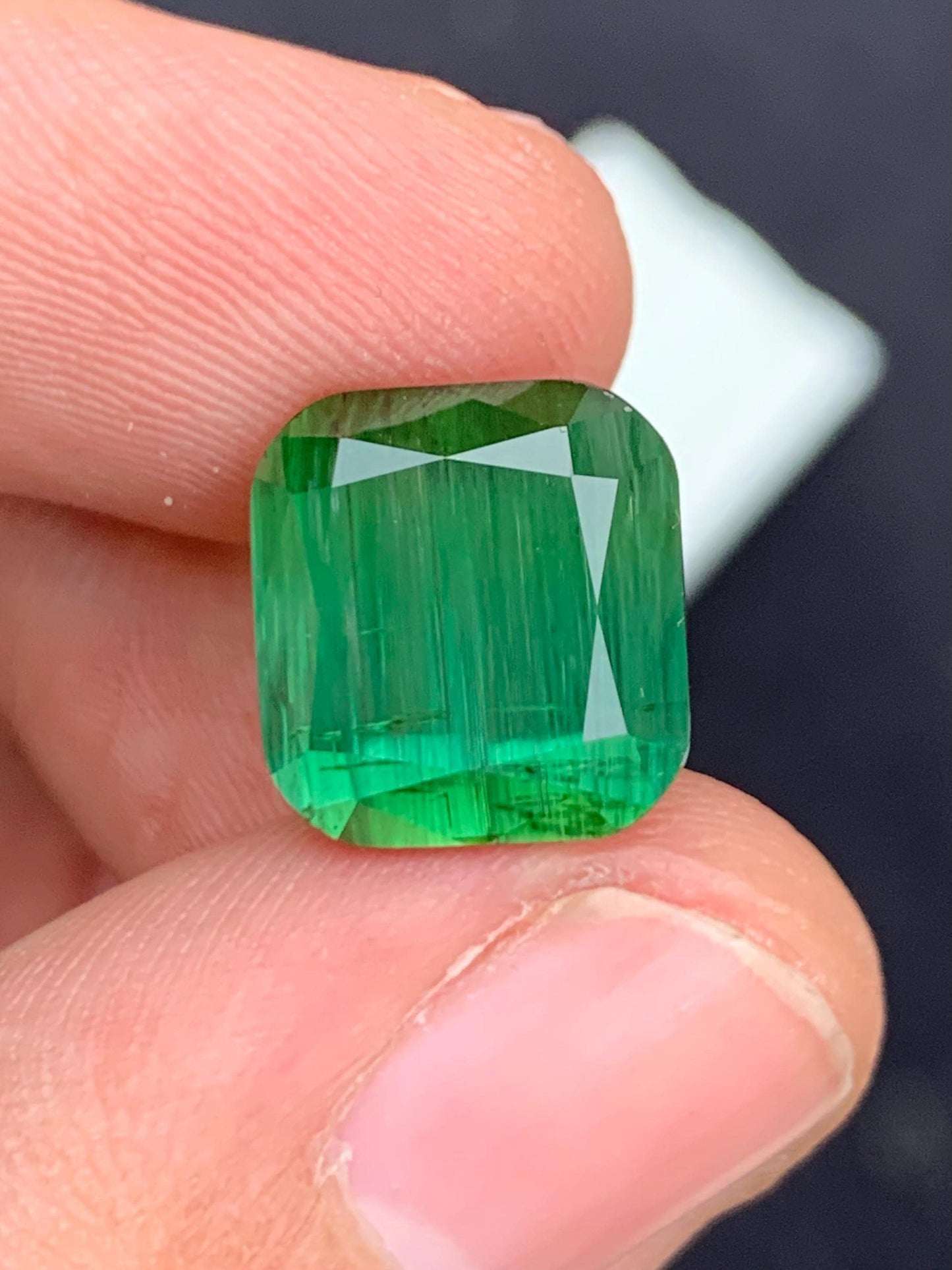 Dark Green Tourmaline Faceted 8.60 ct - Luxury Gem from Afghanistan
