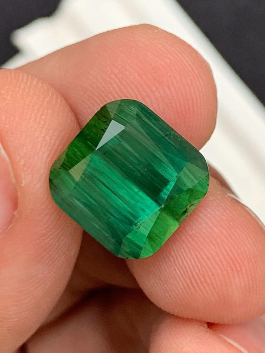 Green Tourmaline Faceted 12.20 ct - Large Gem for Bold Jewelry
