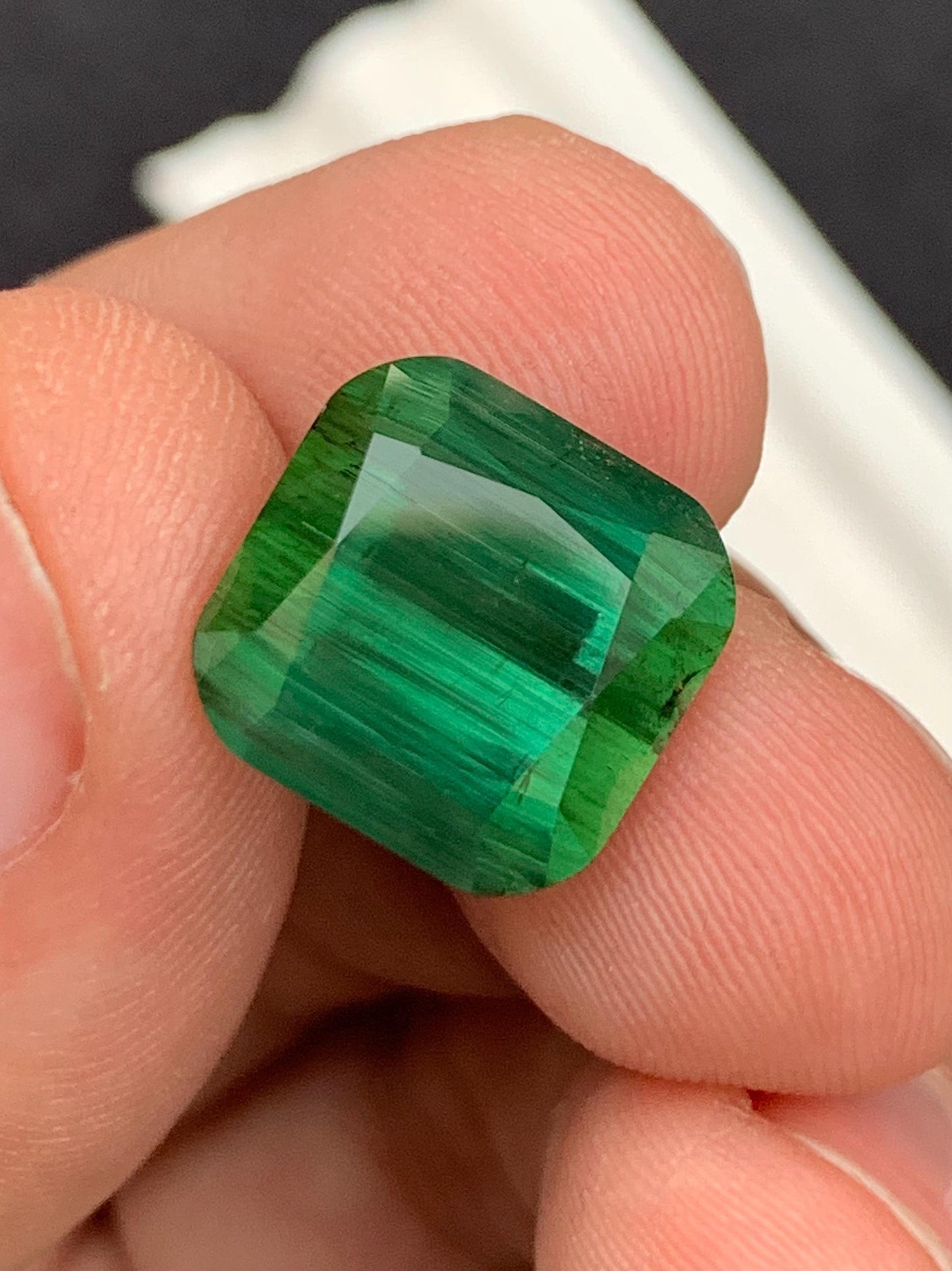 Green Tourmaline Faceted 12.20 ct - Large Gem for Bold Jewelry