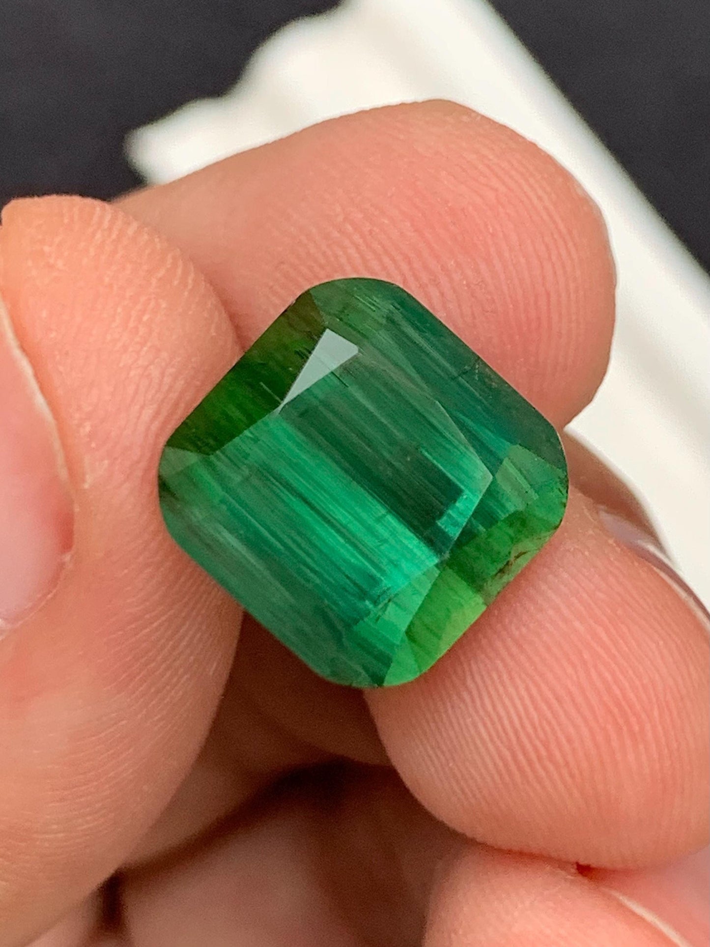 Green Tourmaline Faceted 12.20 ct - Large Gem for Bold Jewelry