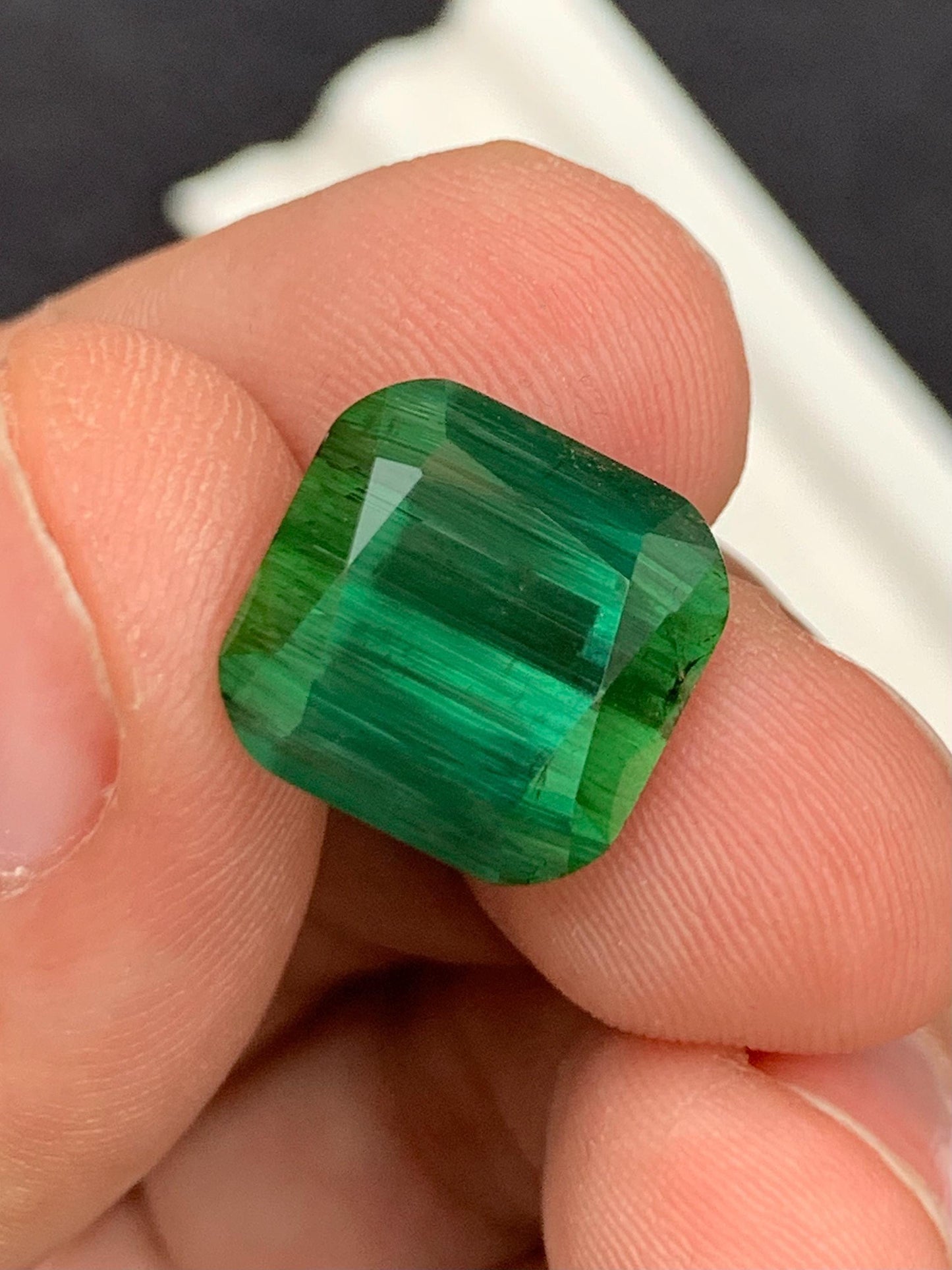 Green Tourmaline Faceted 12.20 ct - Large Gem for Bold Jewelry