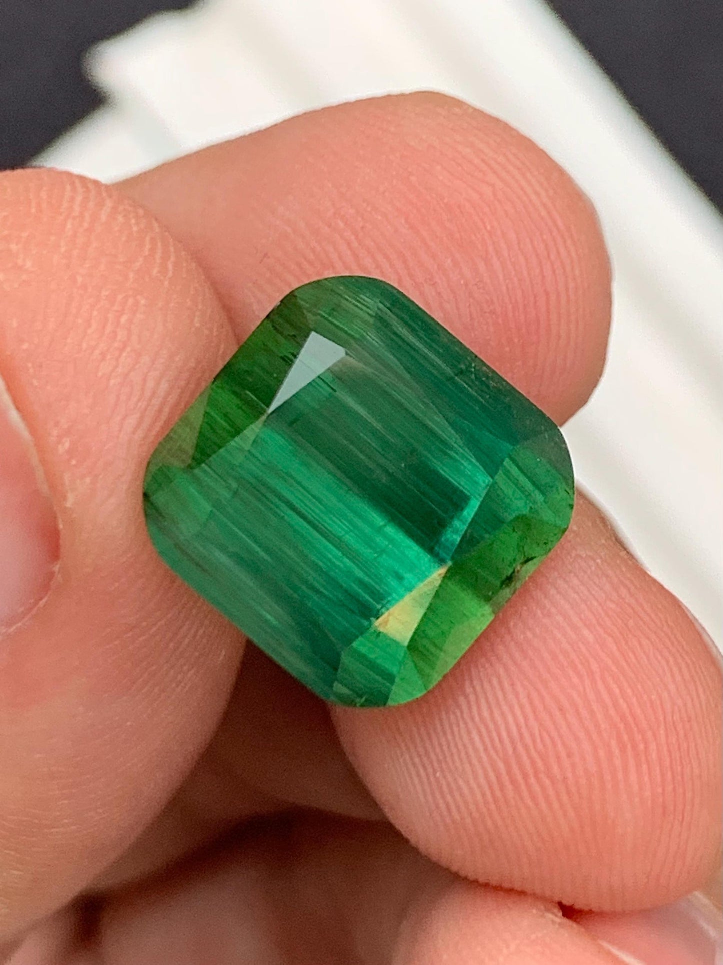 Green Tourmaline Faceted 12.20 ct - Large Gem for Bold Jewelry