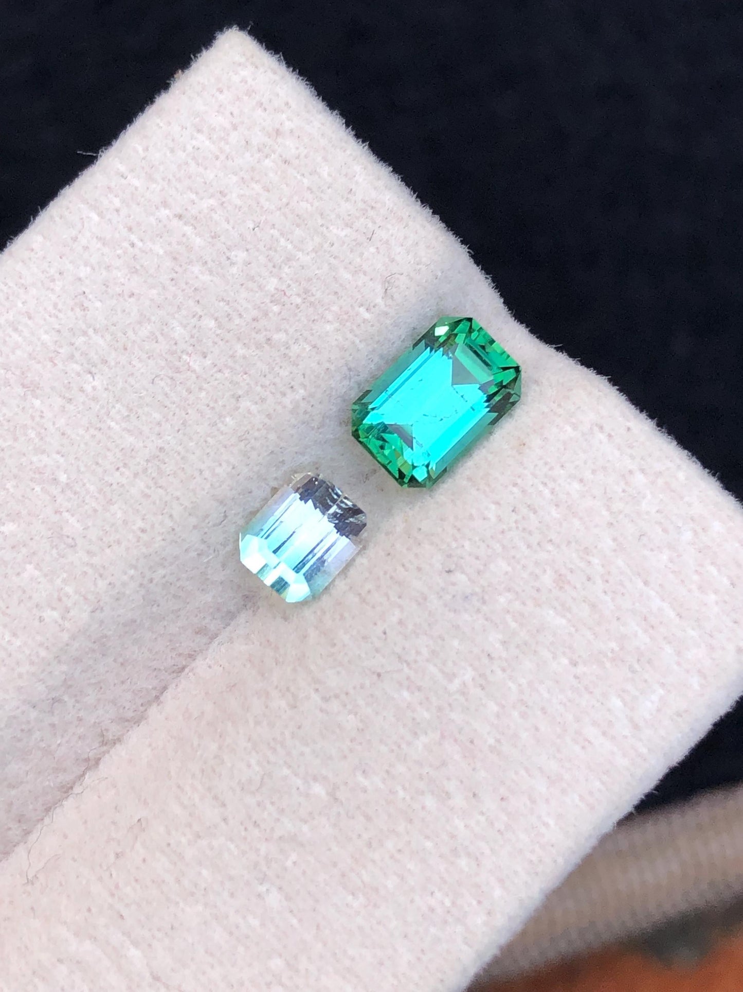 Bi Colour Tourmaline Pair 1.55 ct - Matching Stones for Earrings