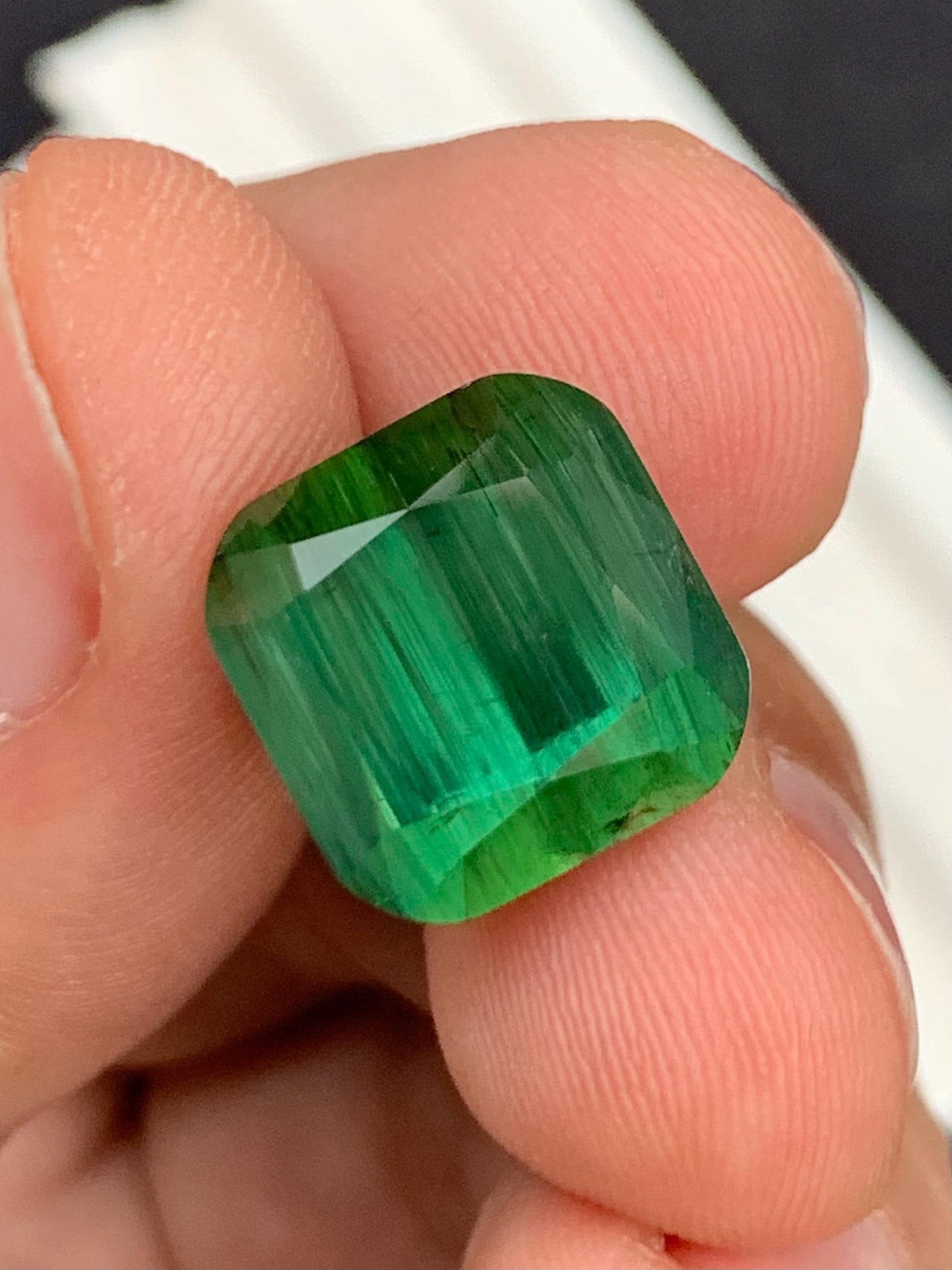 Green Tourmaline Faceted 12.20 ct - Large Gem for Bold Jewelry