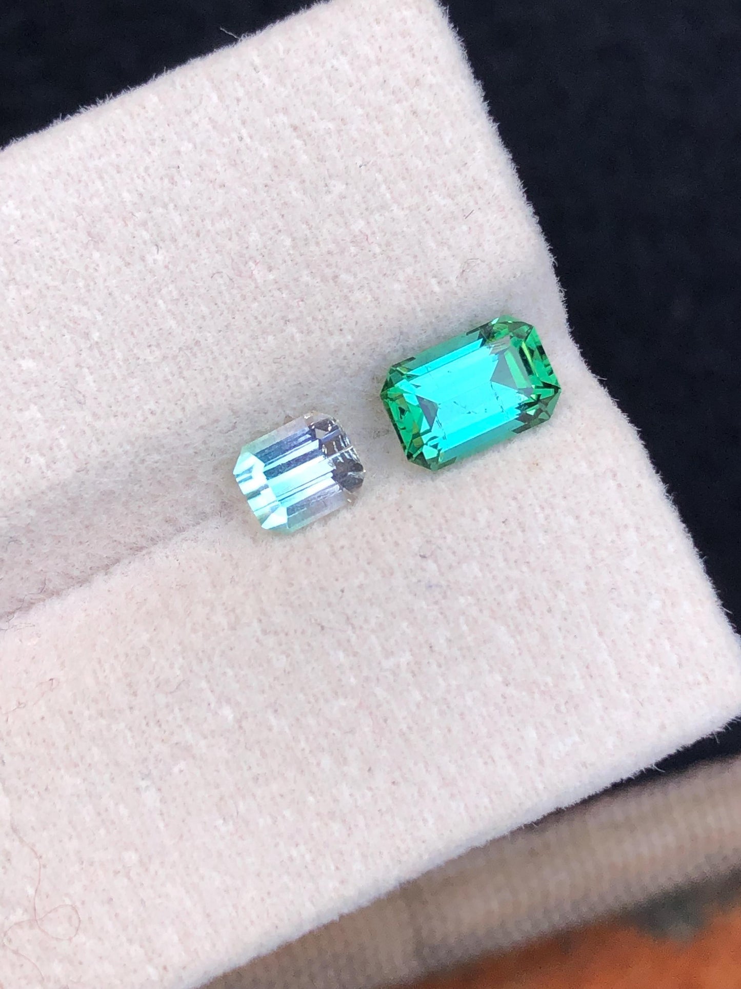 Bi Colour Tourmaline Pair 1.55 ct - Matching Stones for Earrings