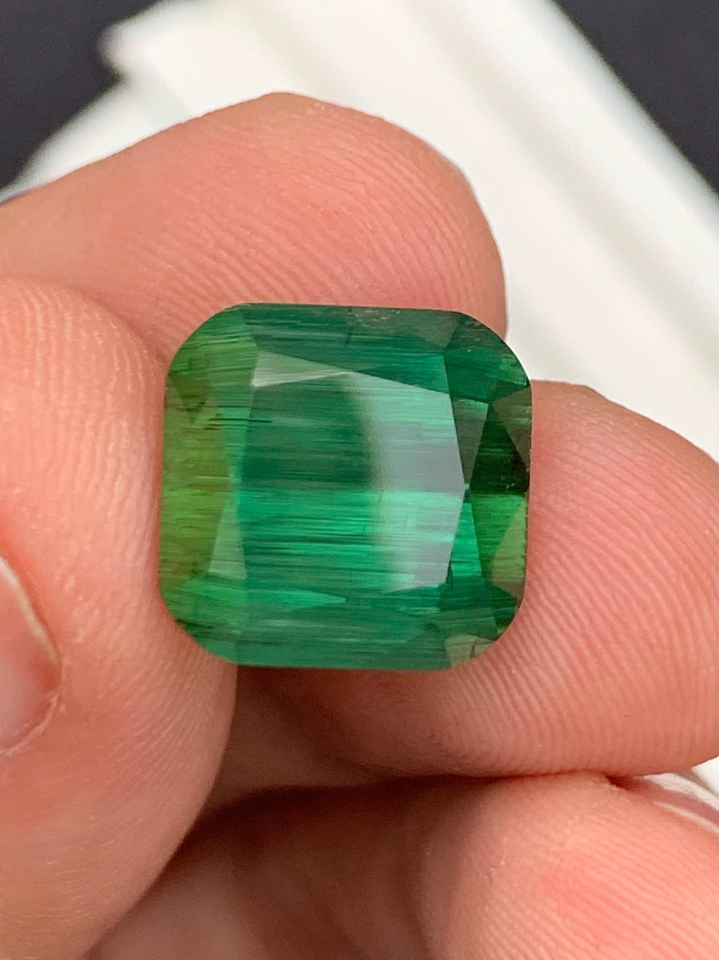 Green Tourmaline Faceted 12.20 ct - Large Gem for Bold Jewelry