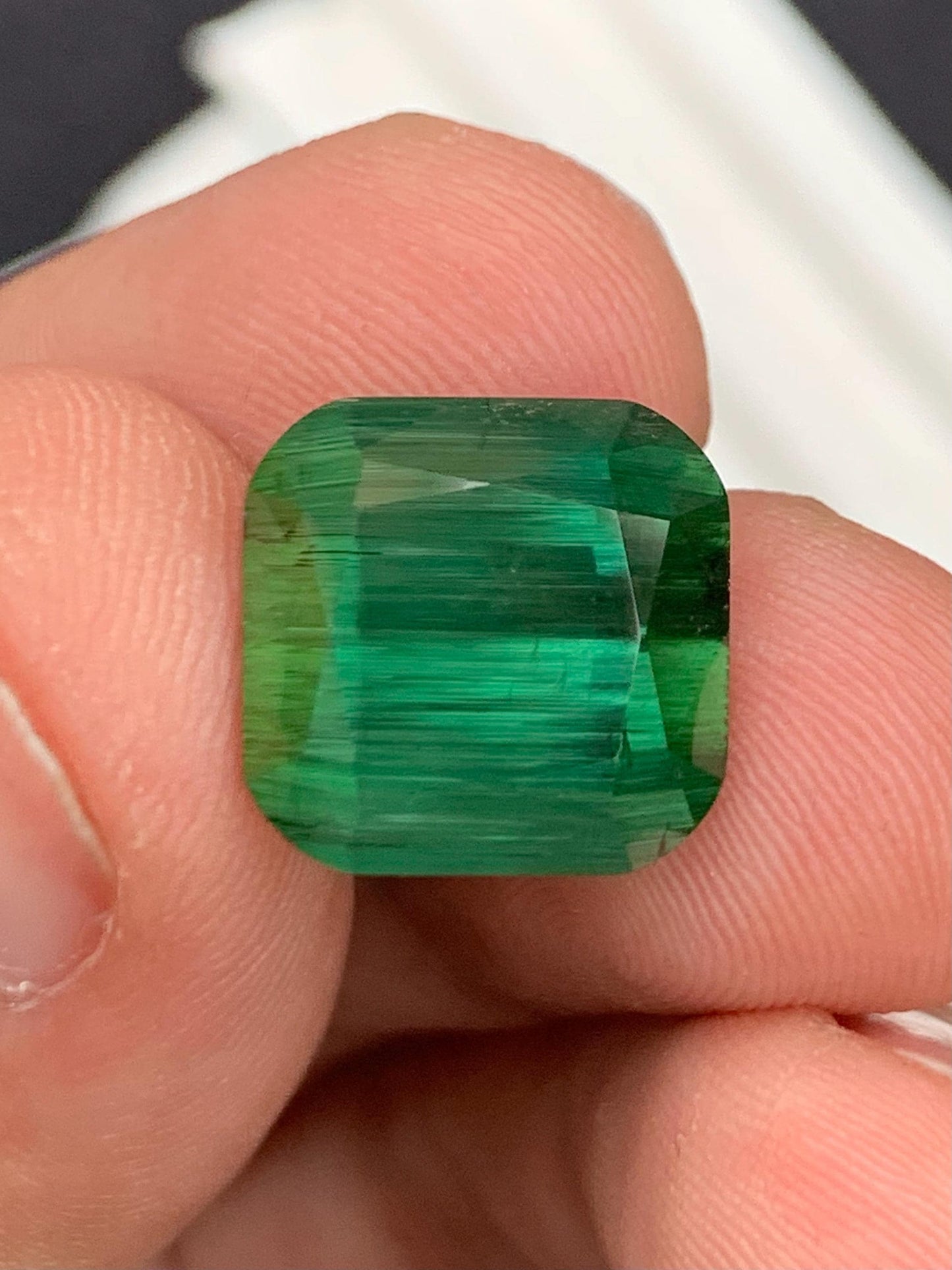 Green Tourmaline Faceted 12.20 ct - Large Gem for Bold Jewelry