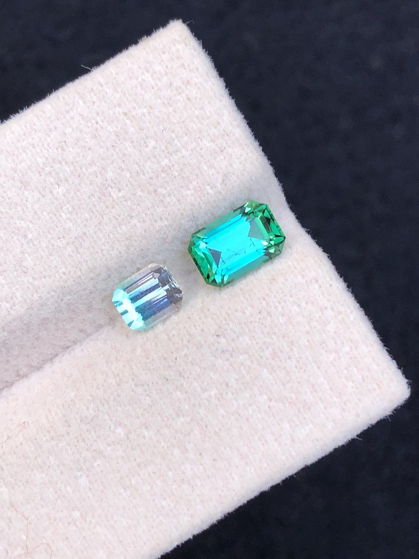 Bi Colour Tourmaline Pair 1.55 ct - Matching Stones for Earrings