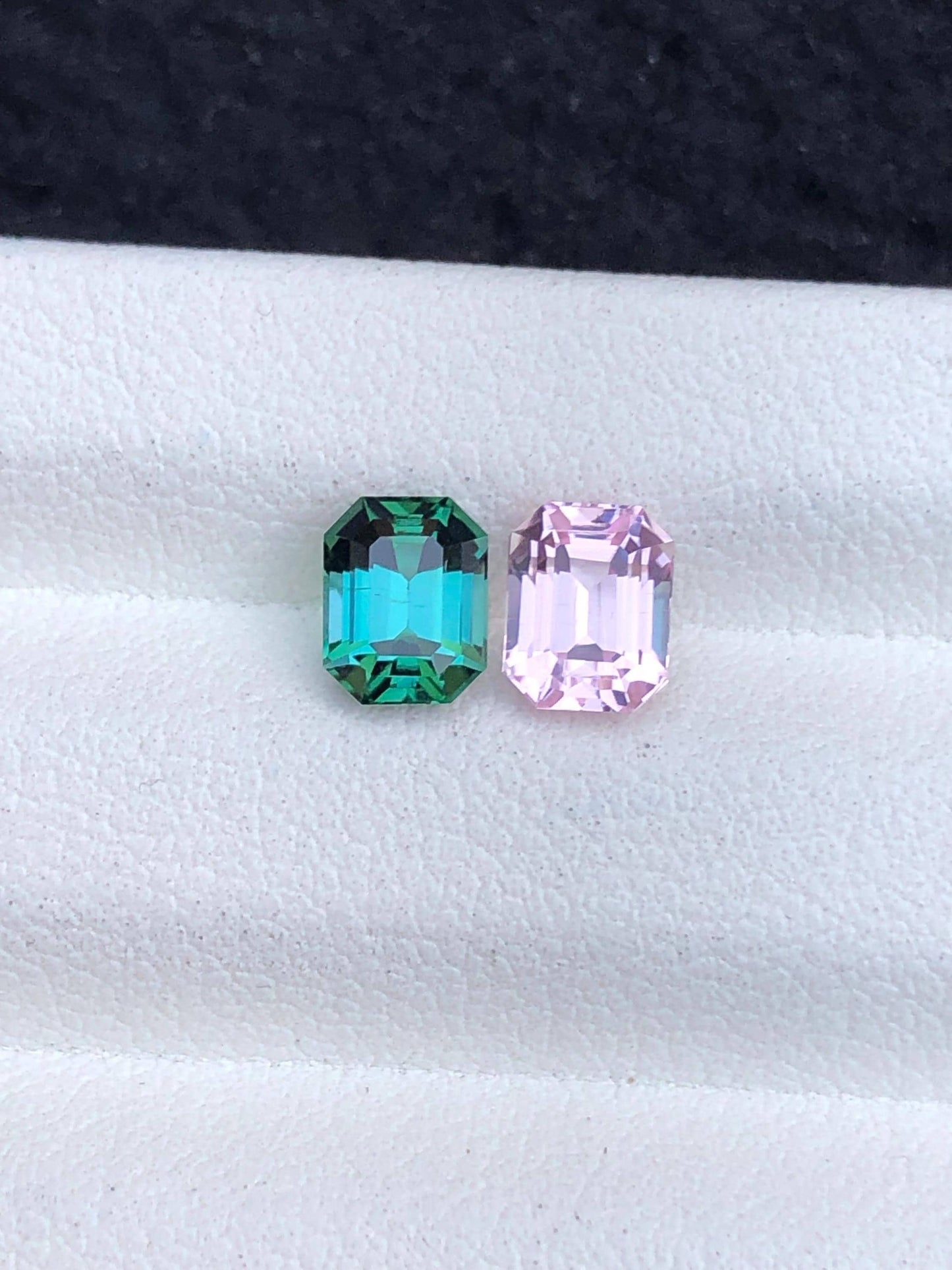 Reverse Bi Colour Tourmaline Pair 1.85 ct - Rare Cut Stones for Earrings