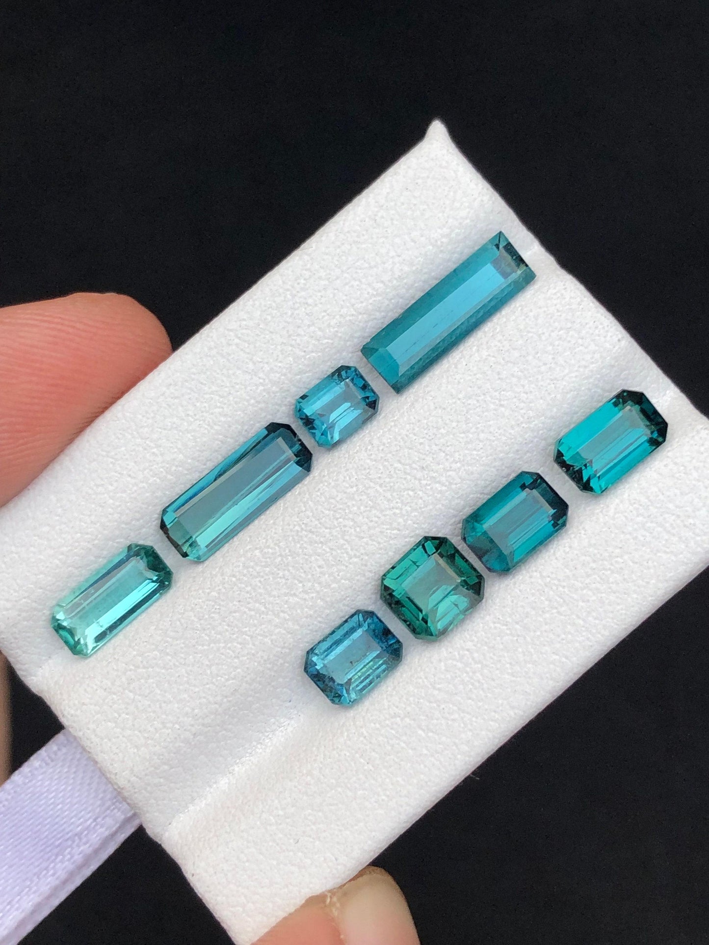 Blue Tourmaline Faceted Lot 7.25 ct - Natural Stones for Jewelry Making