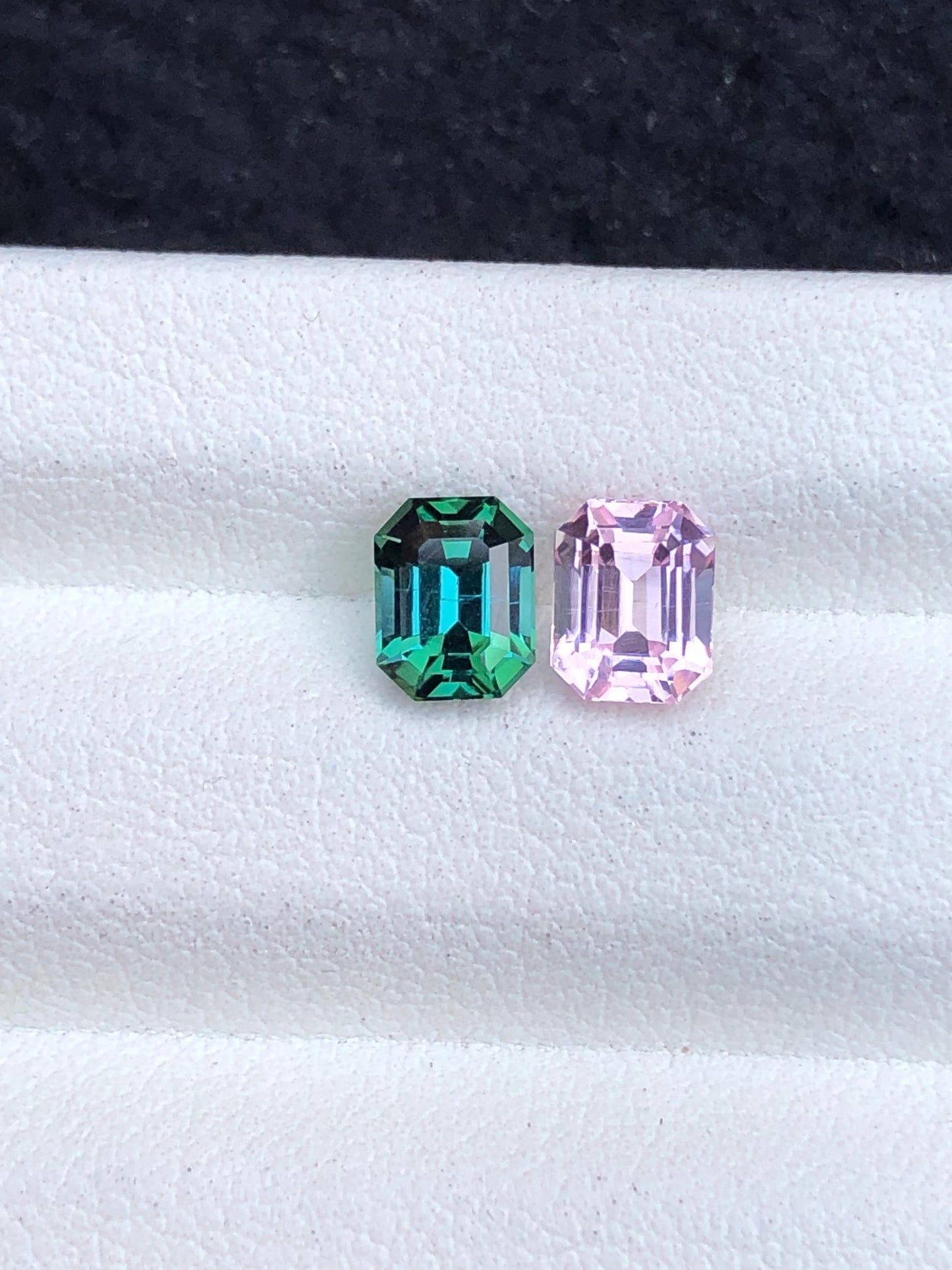 Reverse Bi Colour Tourmaline Pair 1.85 ct - Rare Cut Stones for Earrings