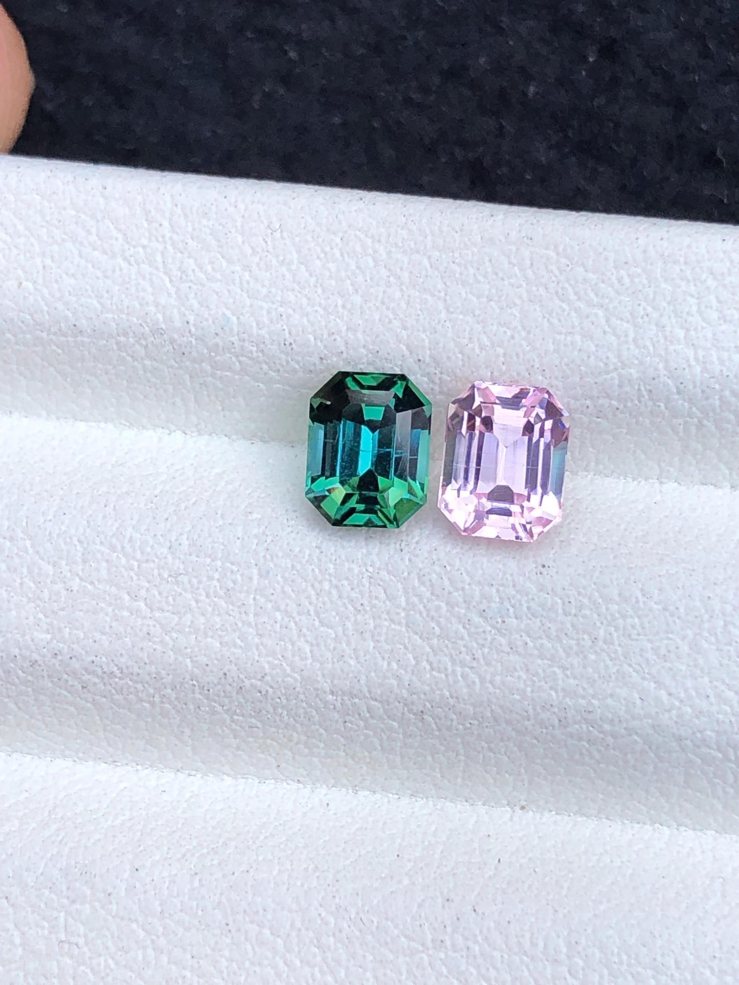 Reverse Bi Colour Tourmaline Pair 1.85 ct - Rare Cut Stones for Earrings