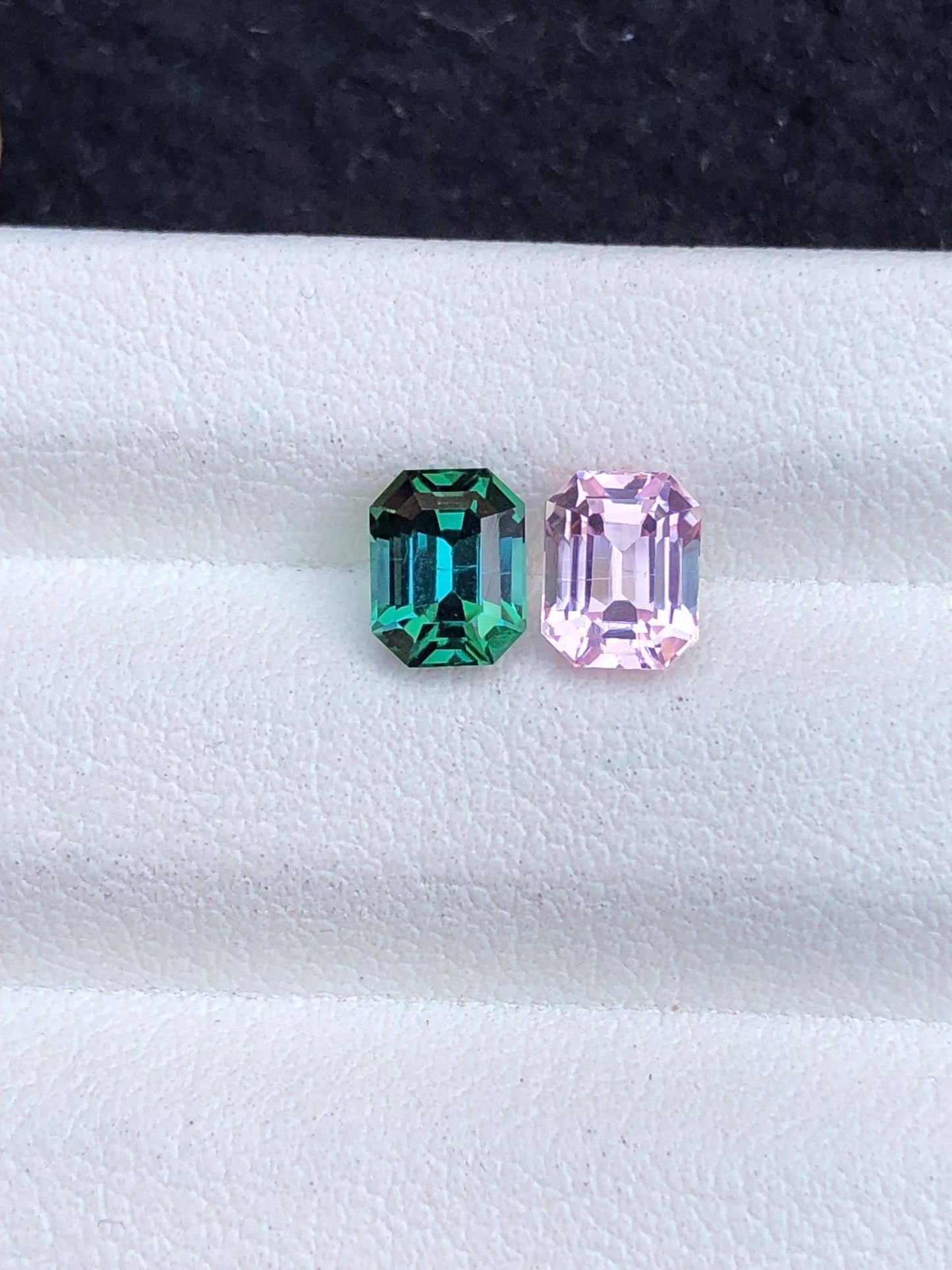 Reverse Bi Colour Tourmaline Pair 1.85 ct - Rare Cut Stones for Earrings