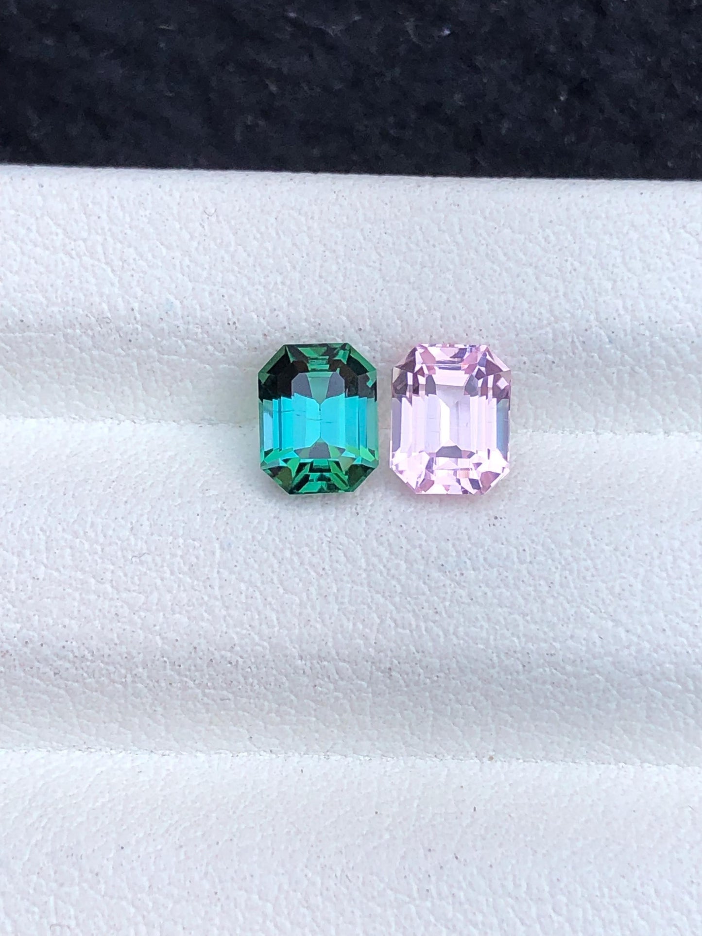 Reverse Bi Colour Tourmaline Pair 1.85 ct - Rare Cut Stones for Earrings