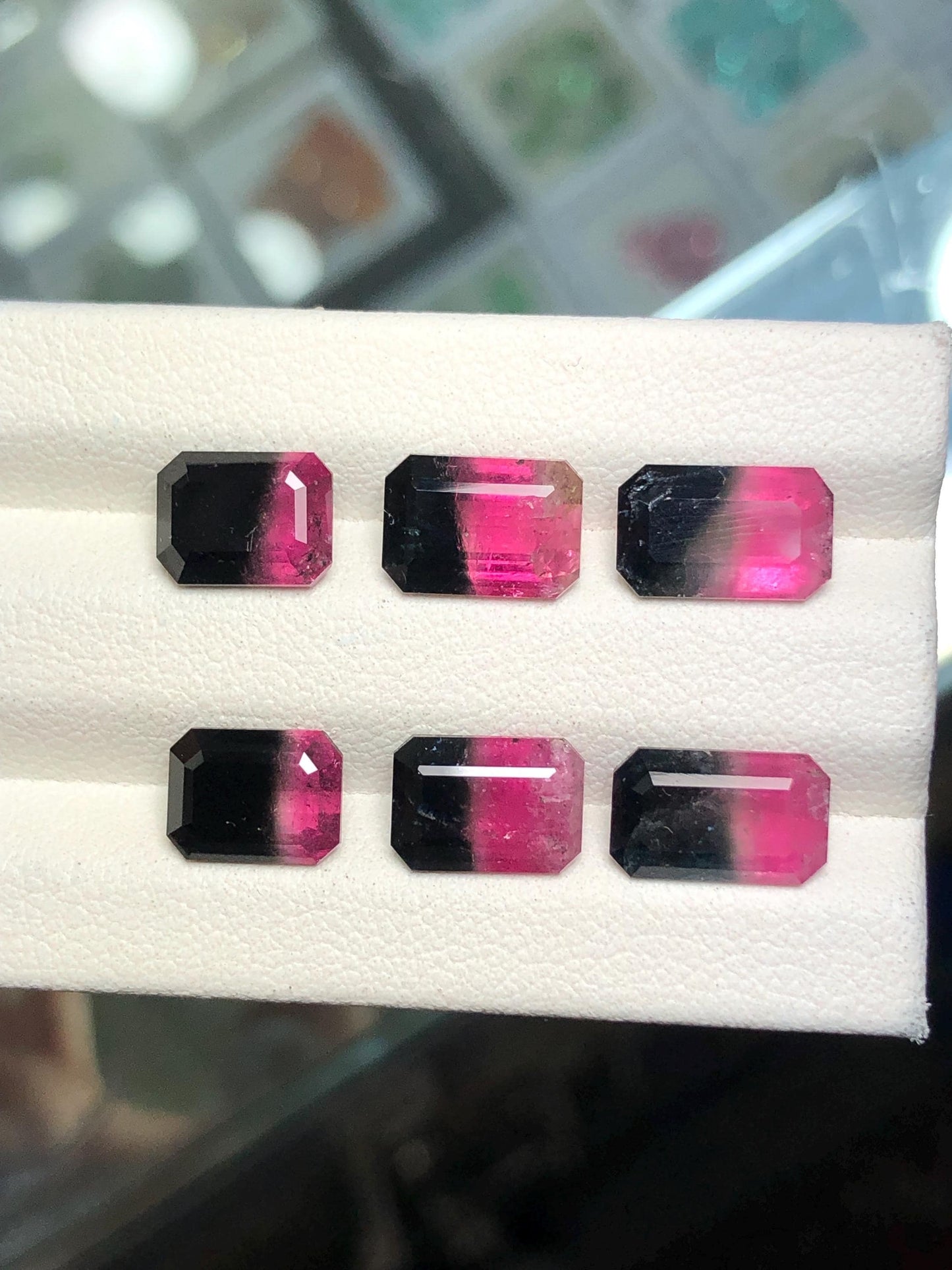 Bi Colour Tourmaline Pair 13.55 ct - Large Matching Stones for Rings
