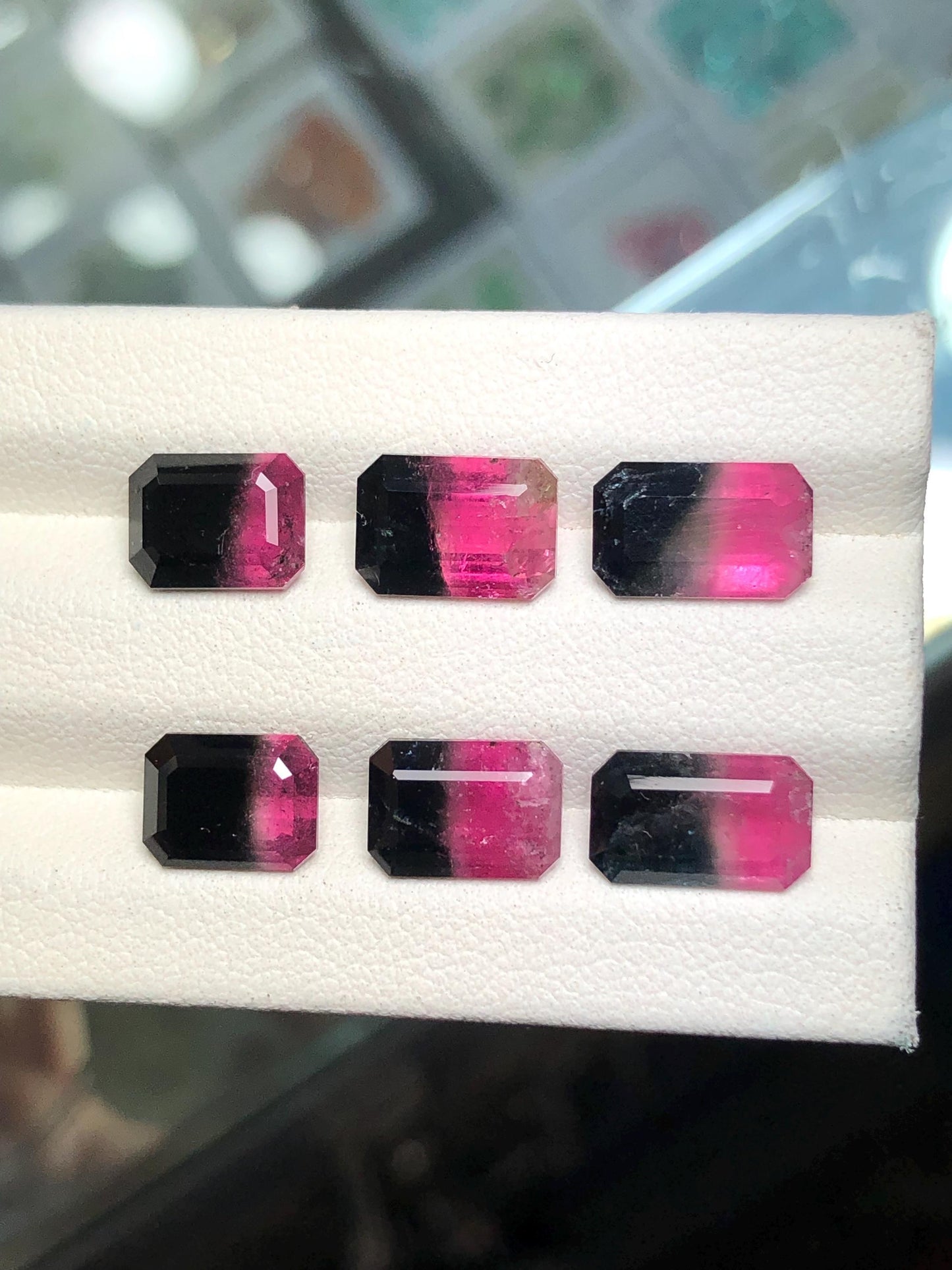 Bi Colour Tourmaline Pair 13.55 ct - Large Matching Stones for Rings