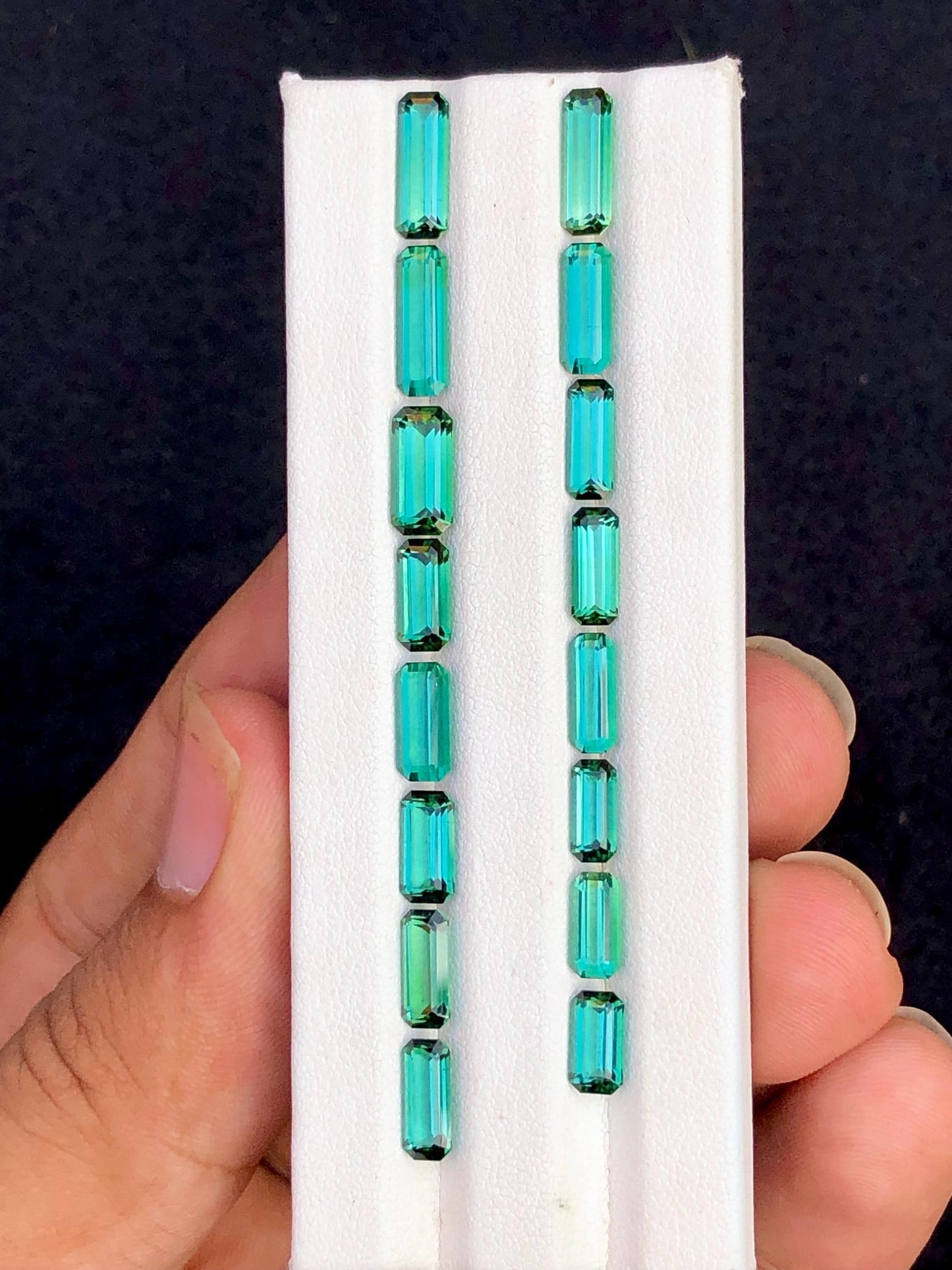 Bluish Green Tourmaline Faceted Lot 16.20 ct - Loose Stones for Jewelers