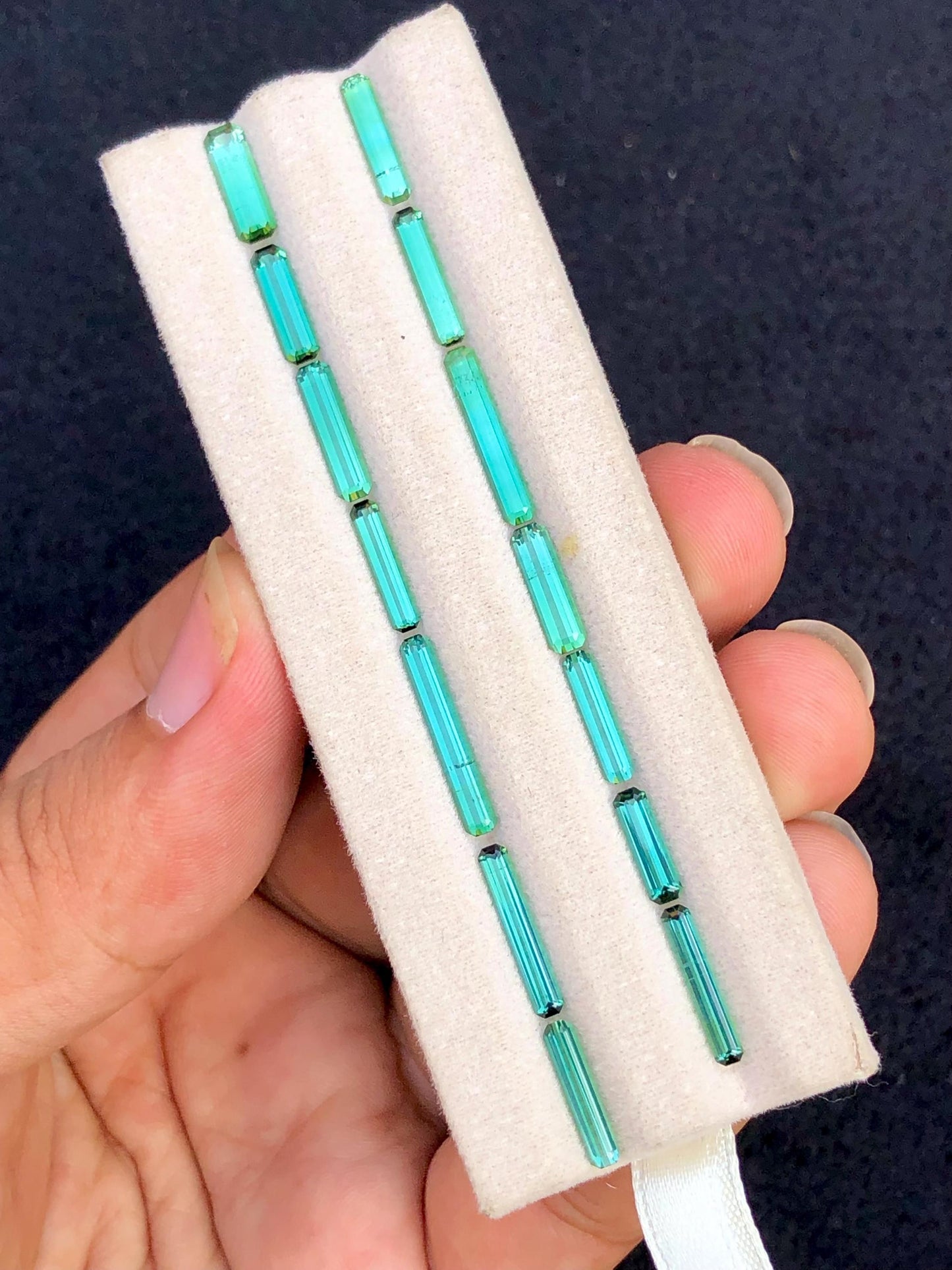 Bluish Green Tourmaline Faceted Lot 13.25 ct - Natural Afghan Gemstones