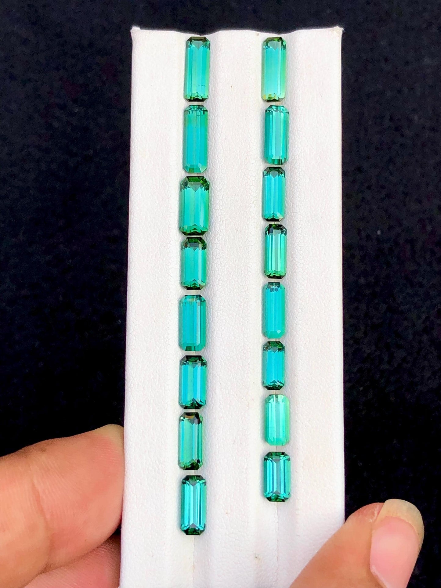 Bluish Green Tourmaline Faceted Lot 16.20 ct - Loose Stones for Jewelers