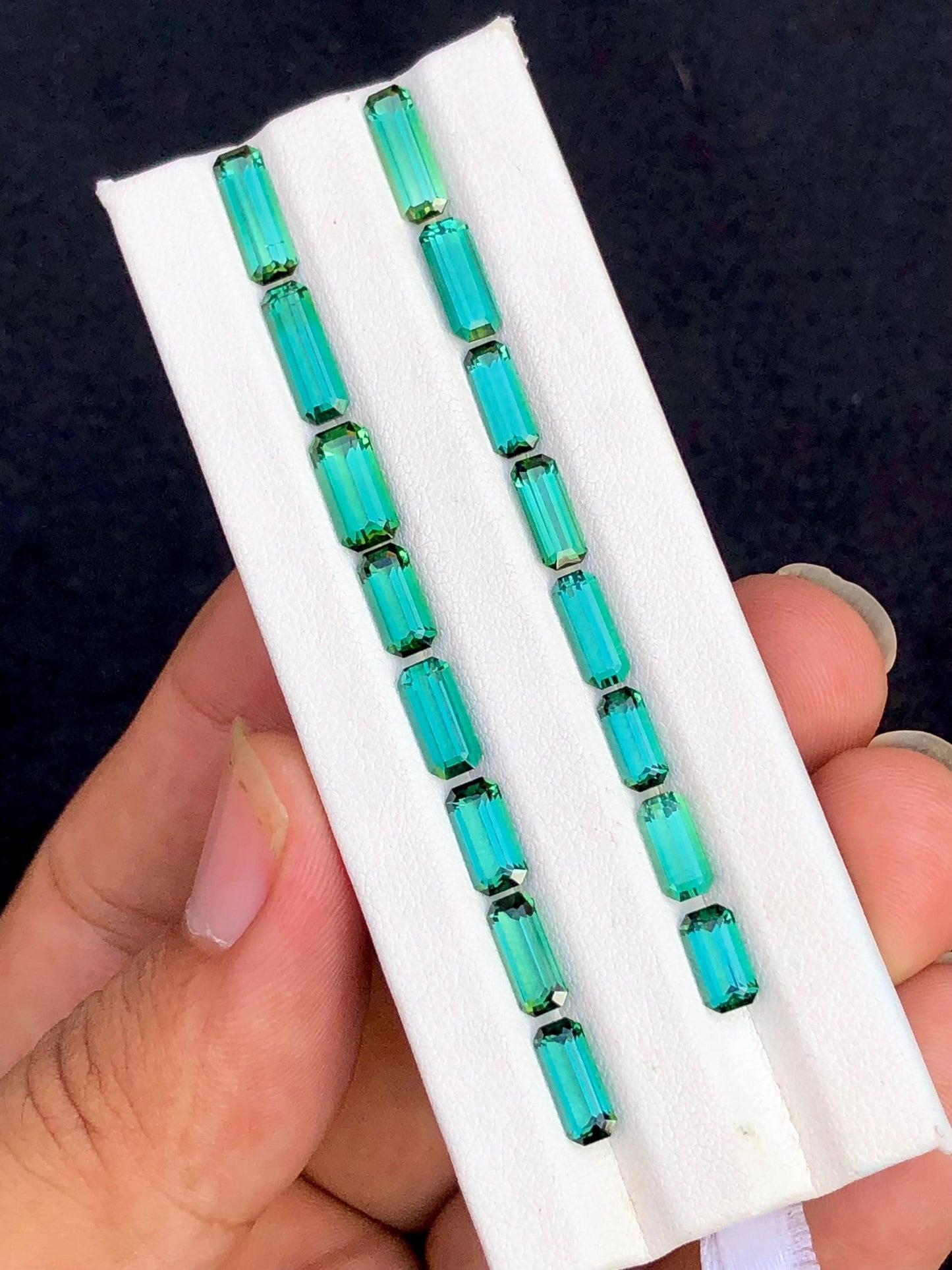 Bluish Green Tourmaline Faceted Lot 16.20 ct - Loose Stones for Jewelers