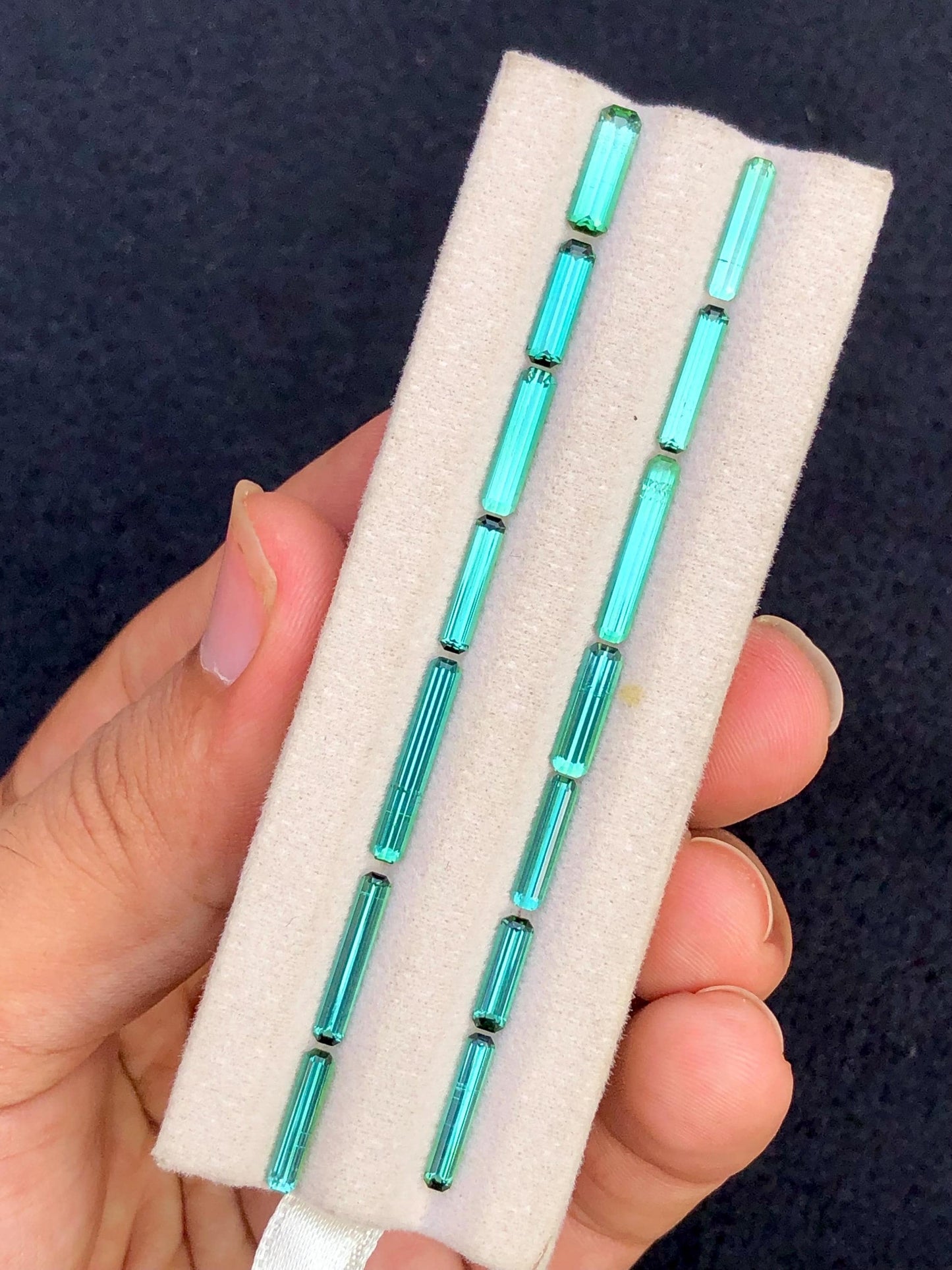 Bluish Green Tourmaline Faceted Lot 13.25 ct - Natural Afghan Gemstones