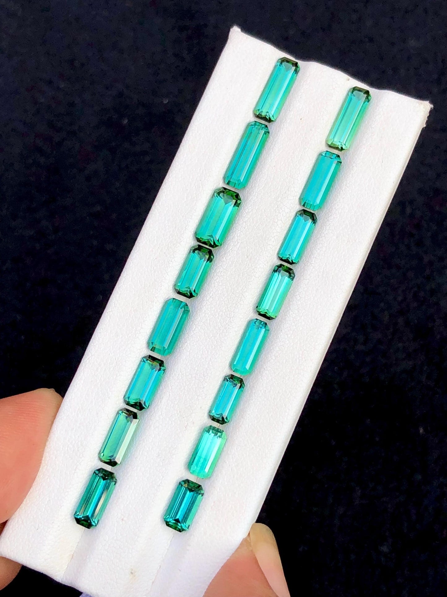 Bluish Green Tourmaline Faceted Lot 16.20 ct - Loose Stones for Jewelers