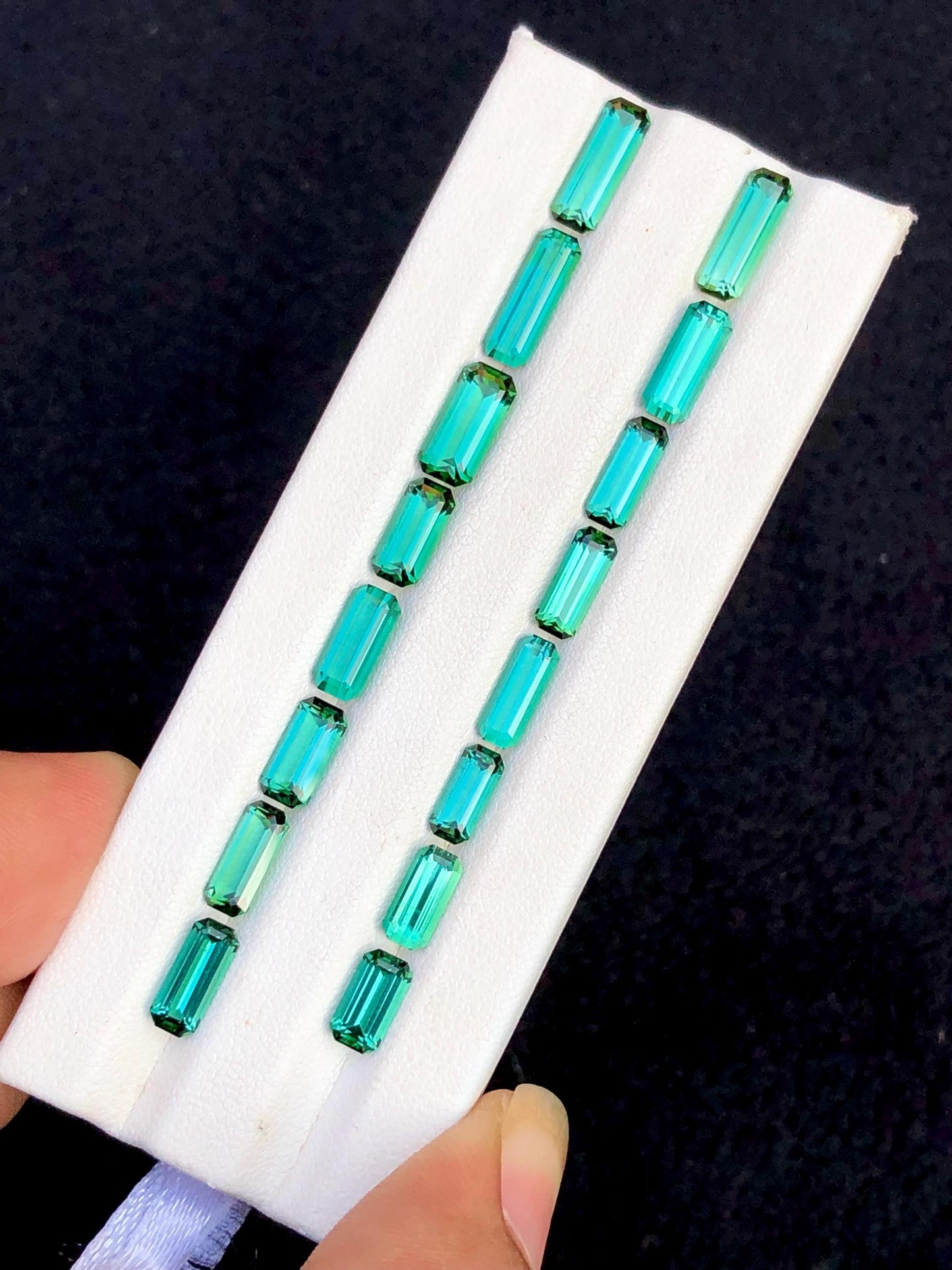 Bluish Green Tourmaline Faceted Lot 16.20 ct - Loose Stones for Jewelers