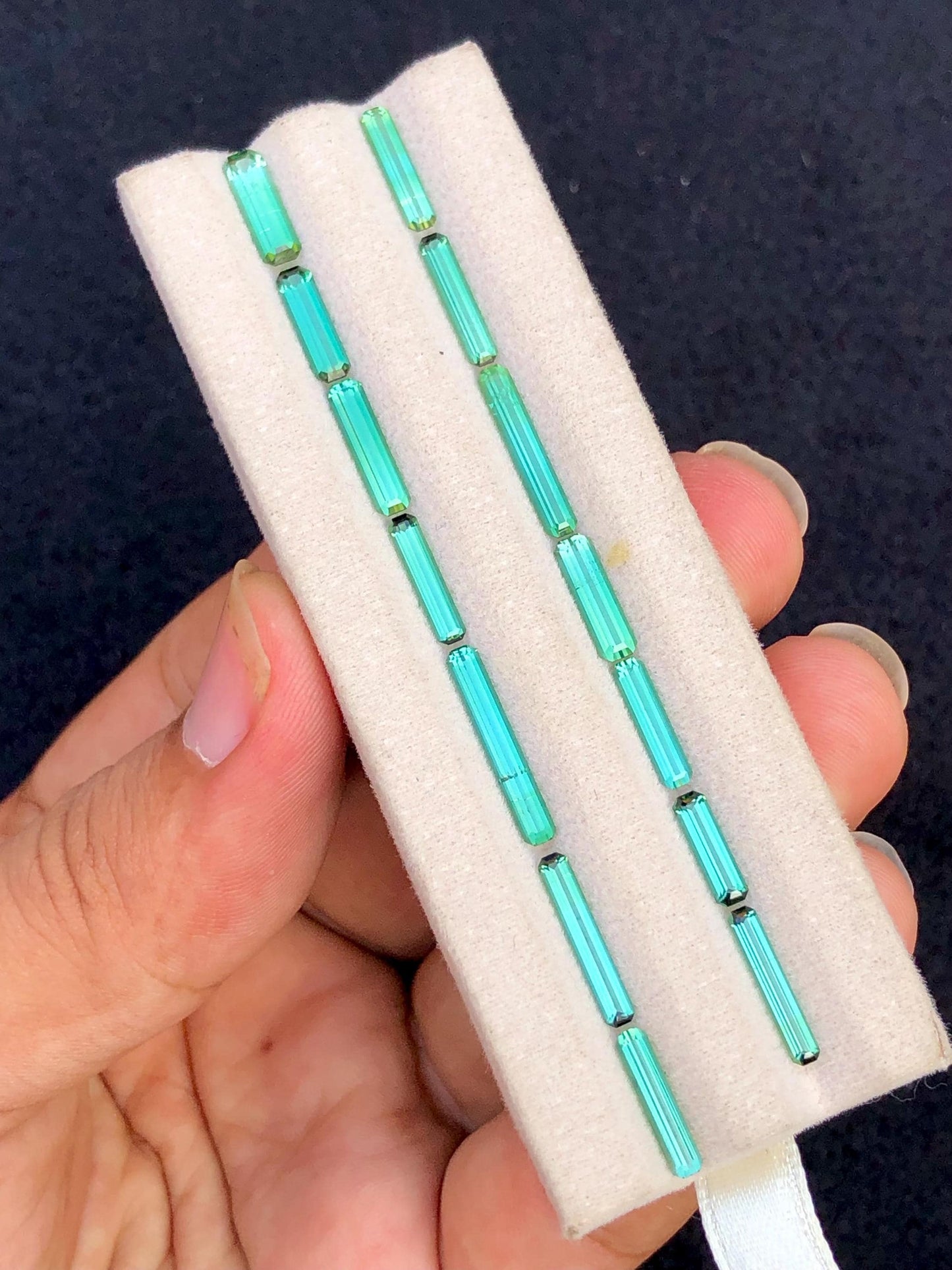 Bluish Green Tourmaline Faceted Lot 13.25 ct - Natural Afghan Gemstones