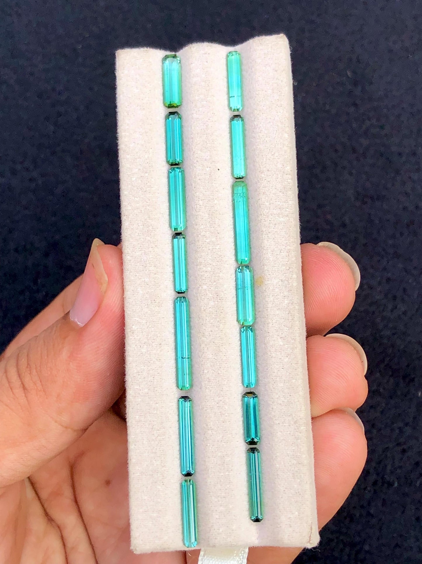 Bluish Green Tourmaline Faceted Lot 13.25 ct - Natural Afghan Gemstones