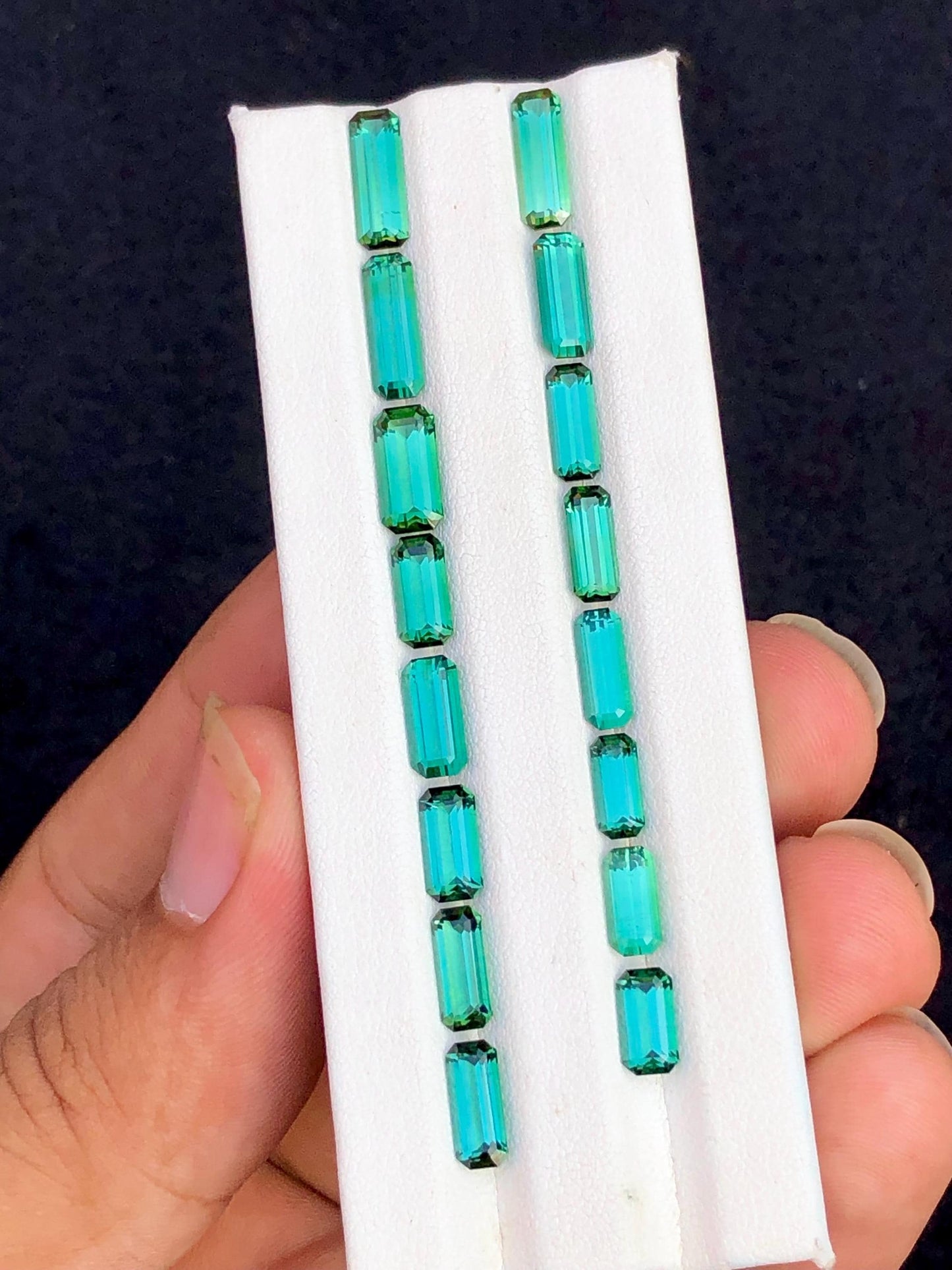 Bluish Green Tourmaline Faceted Lot 16.20 ct - Loose Stones for Jewelers