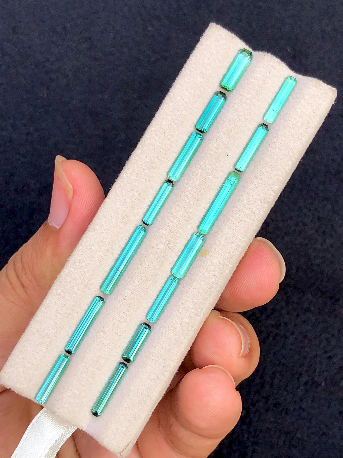 Bluish Green Tourmaline Faceted Lot 13.25 ct - Natural Afghan Gemstones